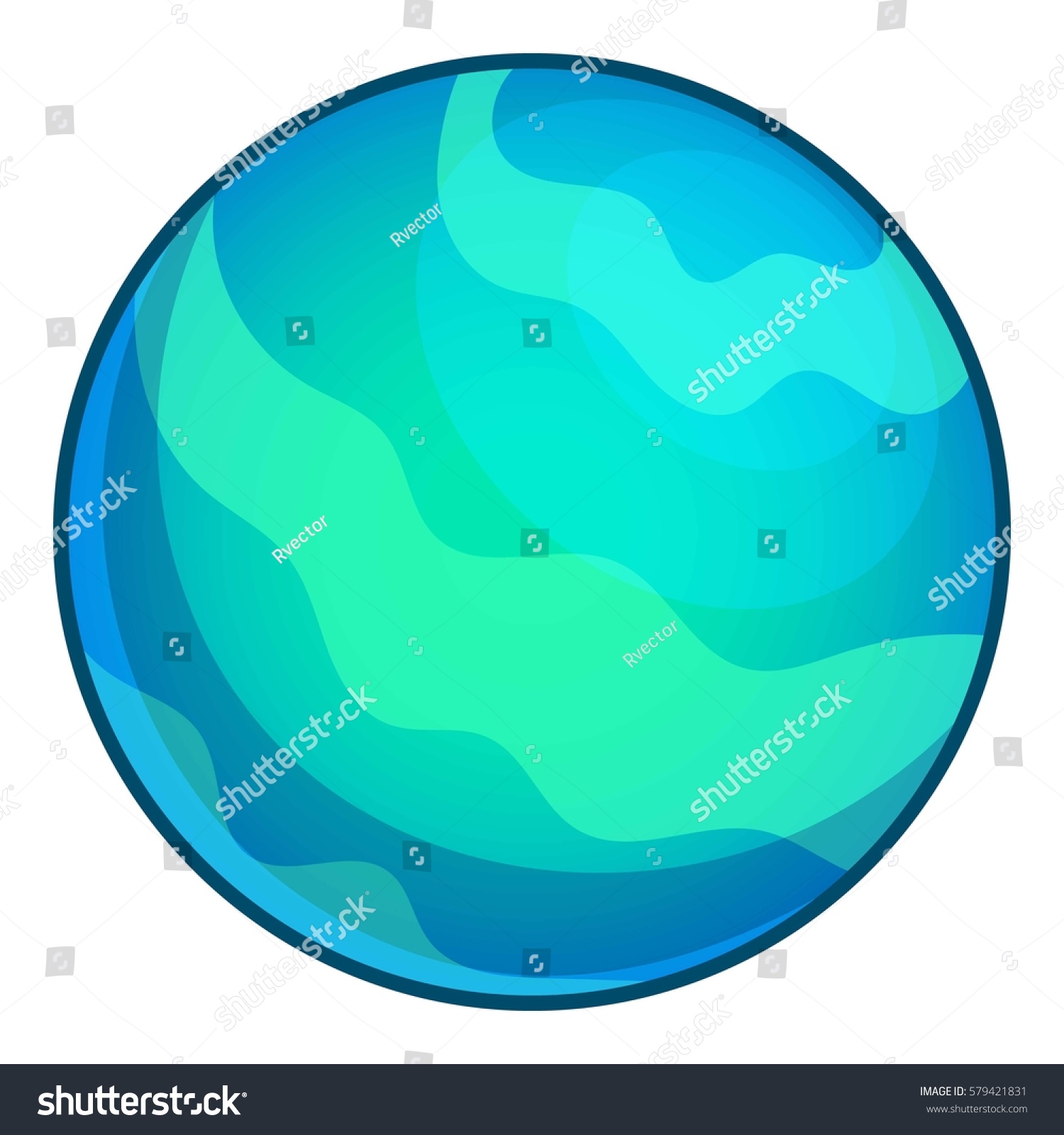 Neptune Planet Icon Cartoon Illustration Neptune Stock Illustration