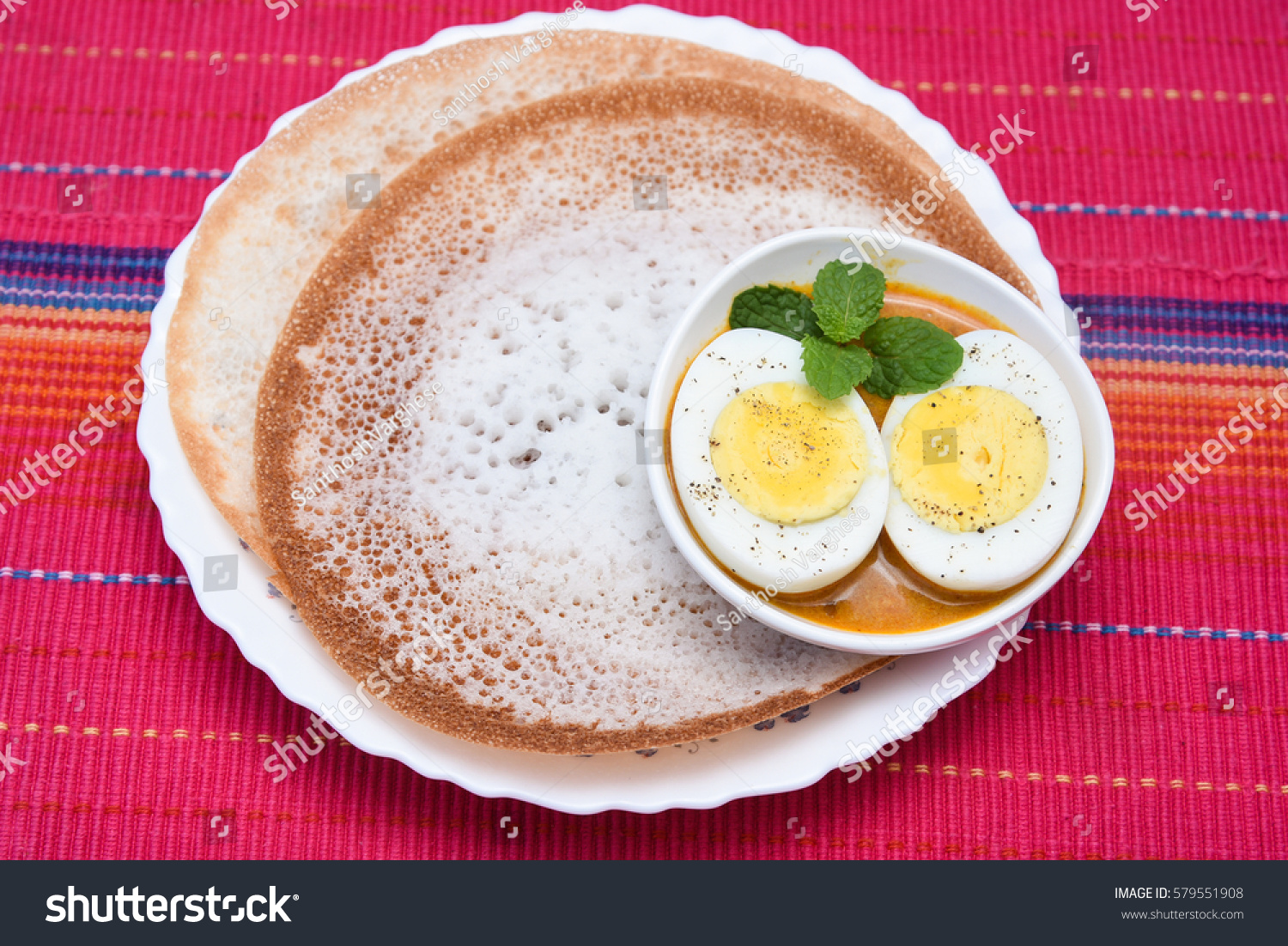 Appam Palappam Popular Traditional Kerala Breakfast Stock Photo ...