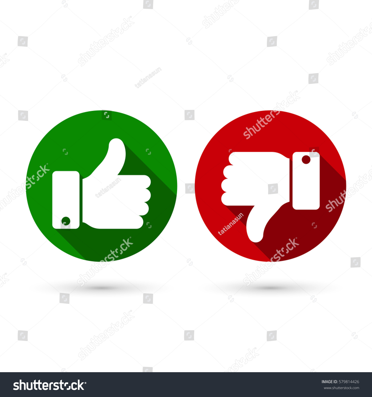 Thumb Thumb Down Circle Icon Green Stock Vector (Royalty Free ...