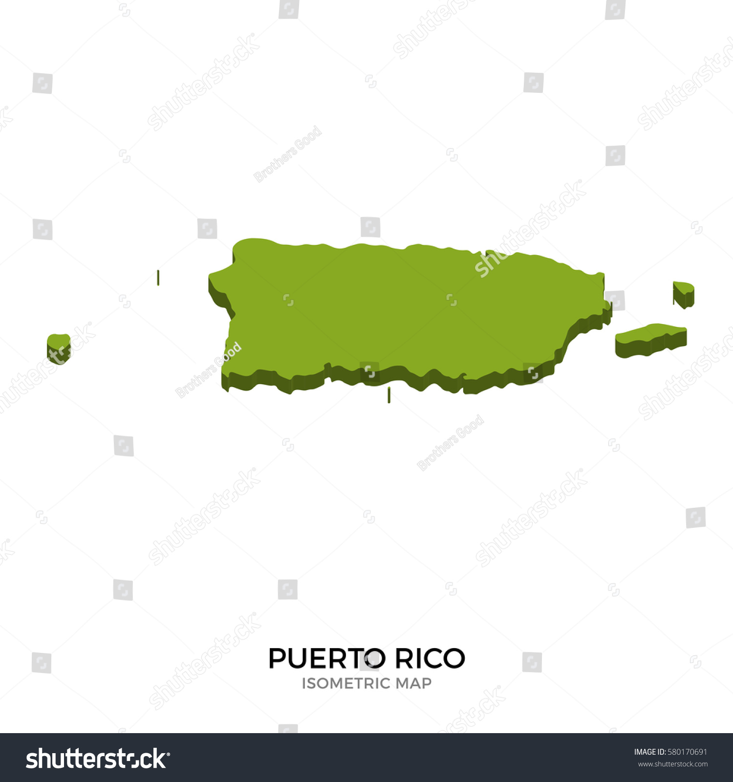 Isometric Map Puerto Rico Detailed Illustration Stock Illustration ...