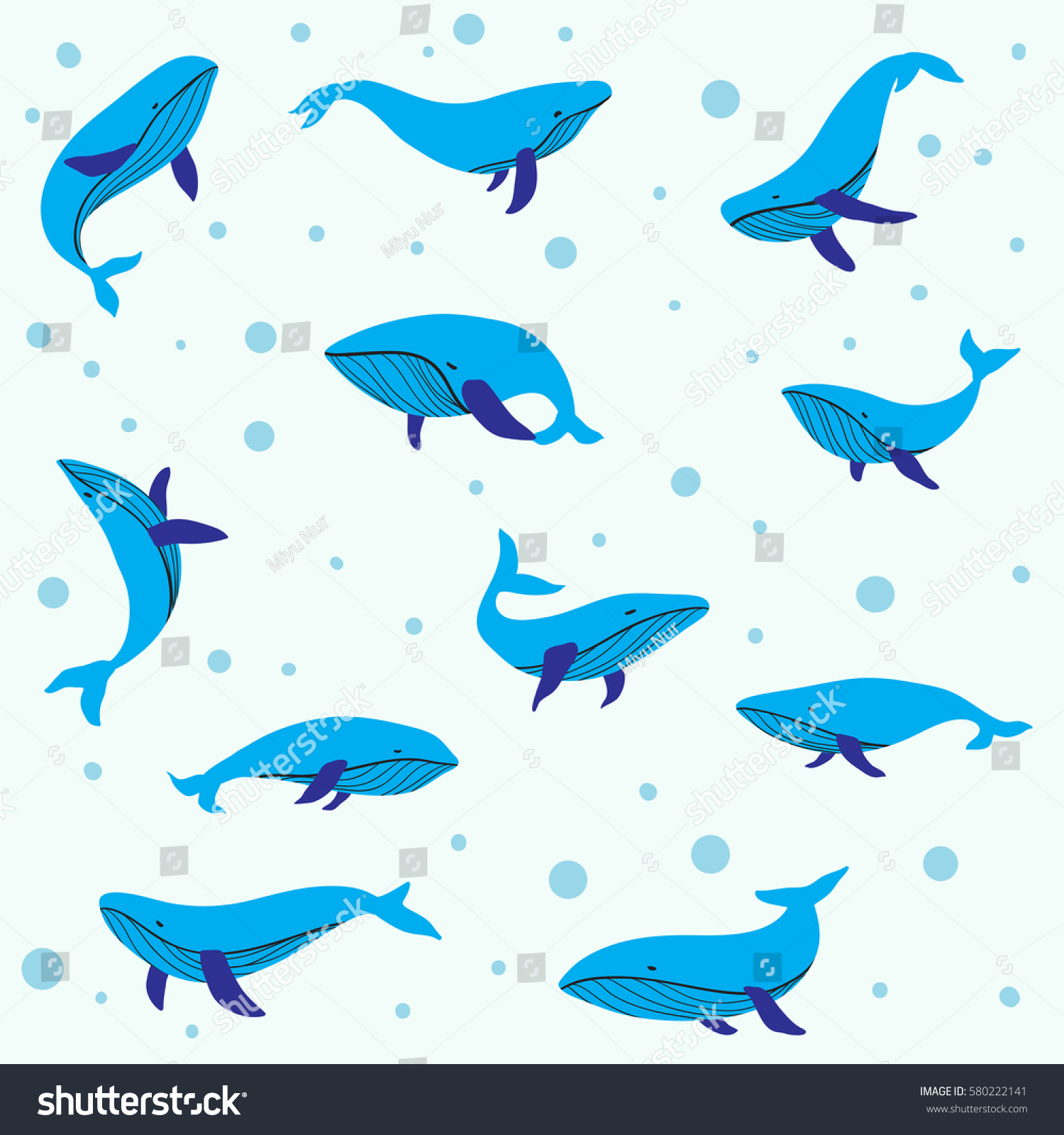 Set Cartoon Whales Stock Vector (Royalty Free) 580222141 | Shutterstock