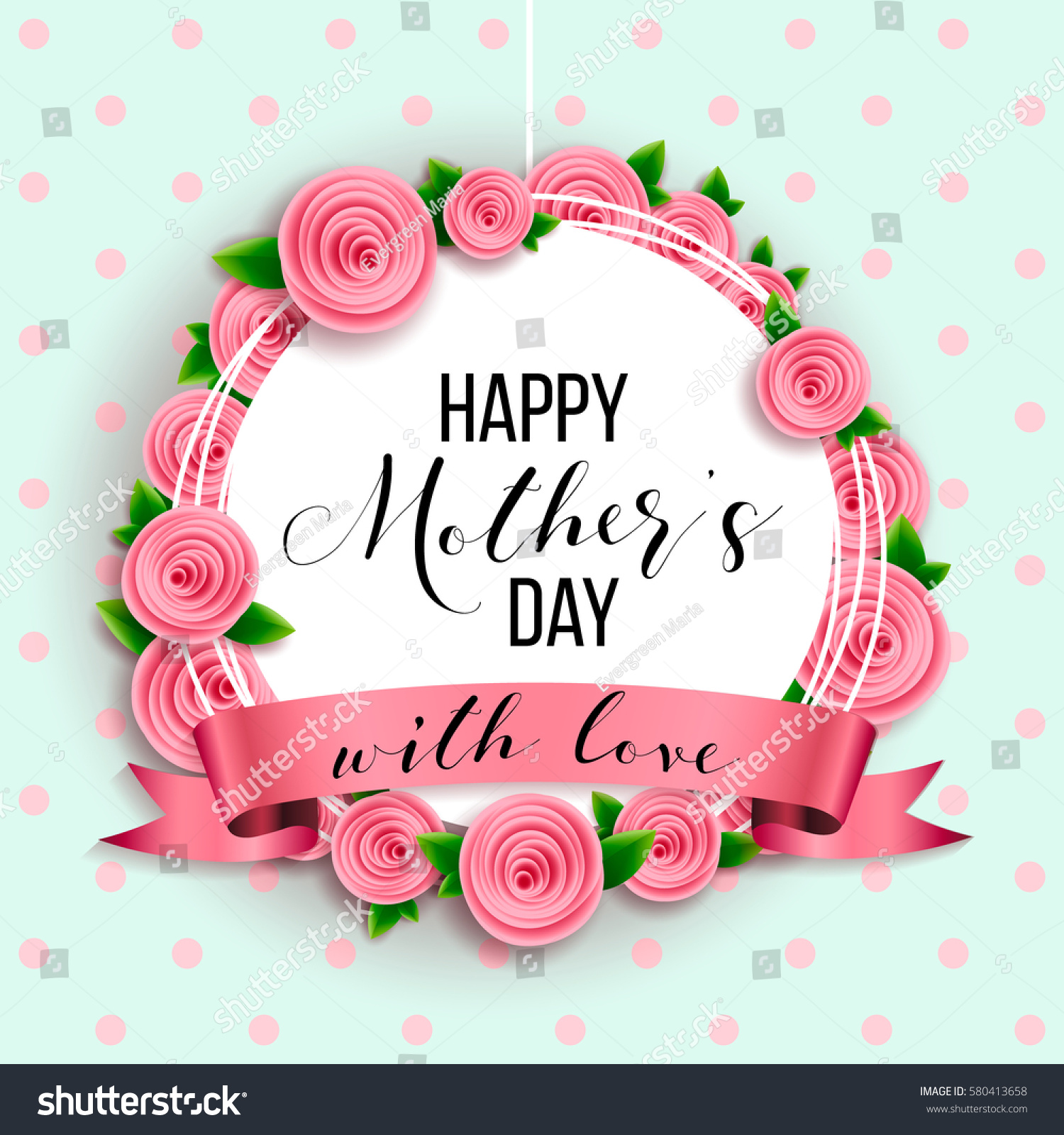 Happy Mothers Day Layout Design Roses Stock Vector Royalty Free 580413658 Shutterstock