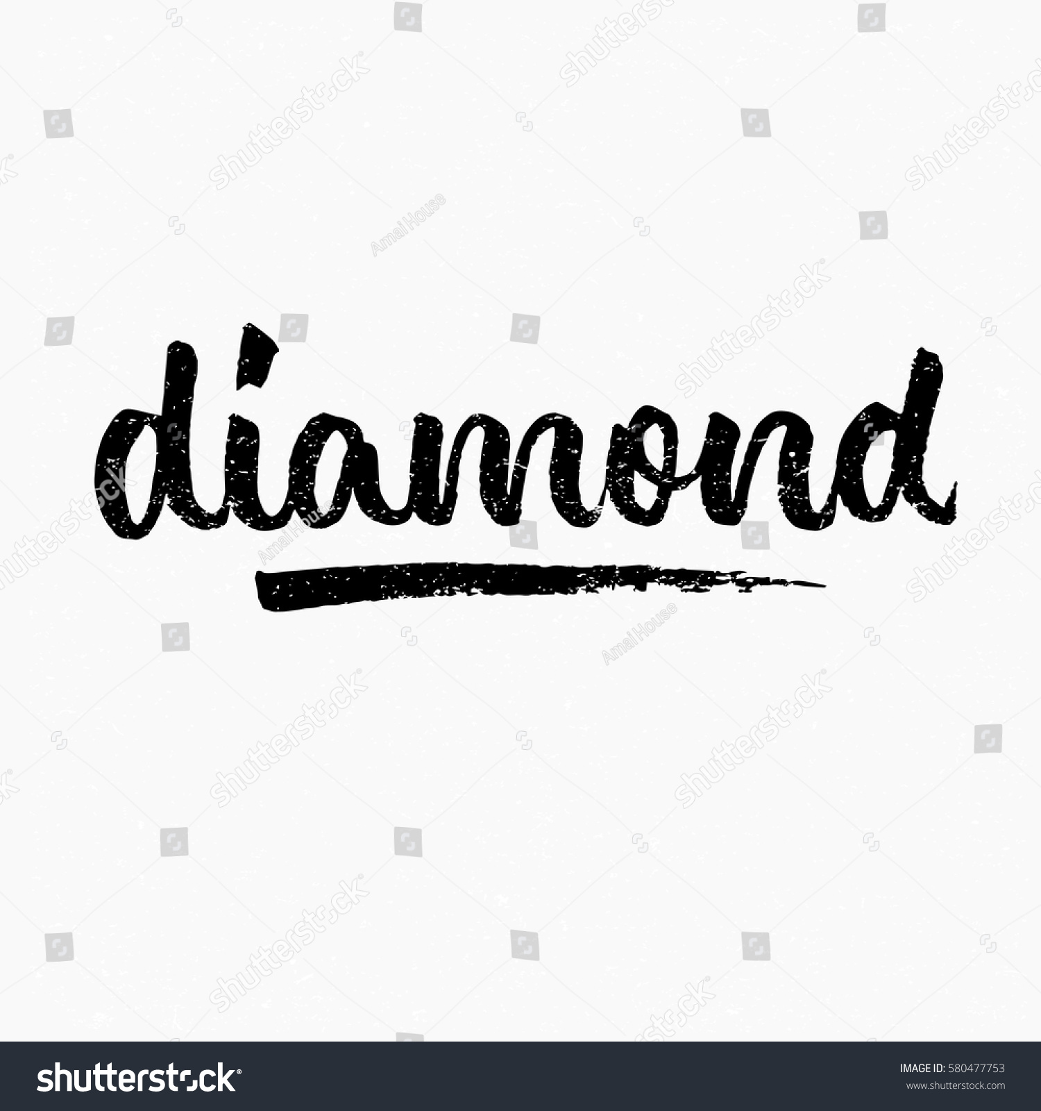 Diamond Ink Hand Lettering Modern Brush Stock Vector (Royalty Free ...