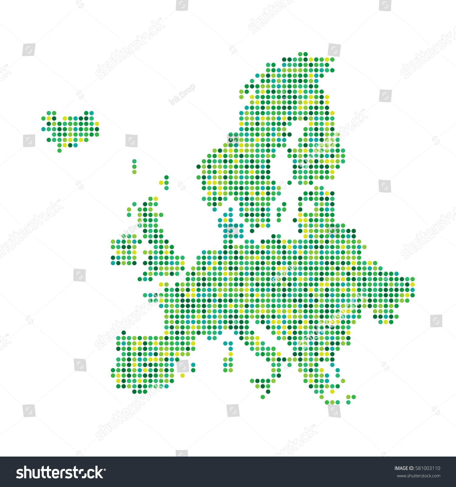 Europe Map Made Dot Pattern Stock Vector (Royalty Free) 581003110 ...