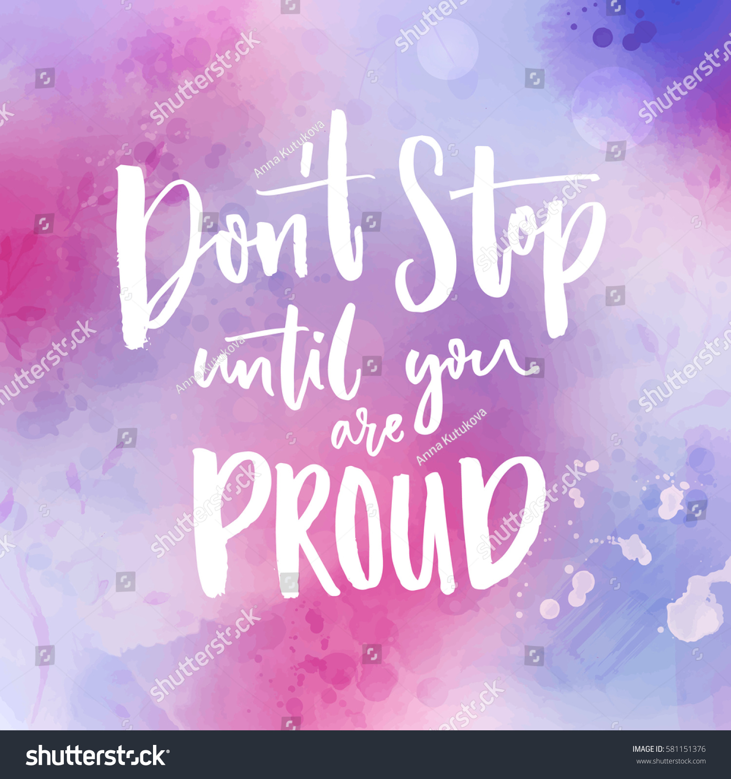 Dont Stop Until You Proud Motivational Stock Vector (Royalty Free ...