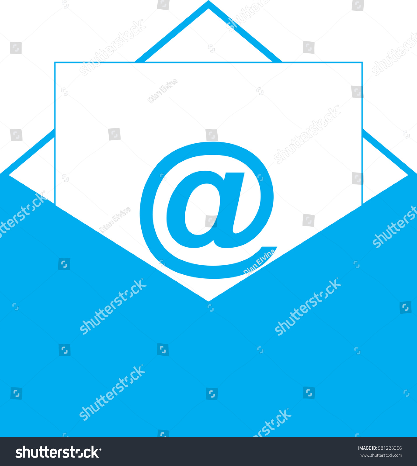 Email Icon Blue Color Isolated Vector Stock Vector (Royalty Free ...