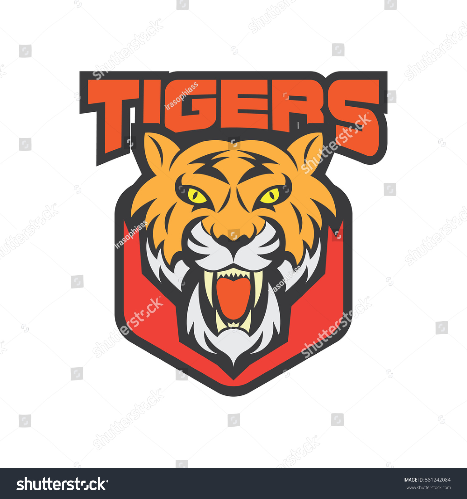 Tiger Logo Sport Theme Stock Vector (Royalty Free) 581242084 | Shutterstock