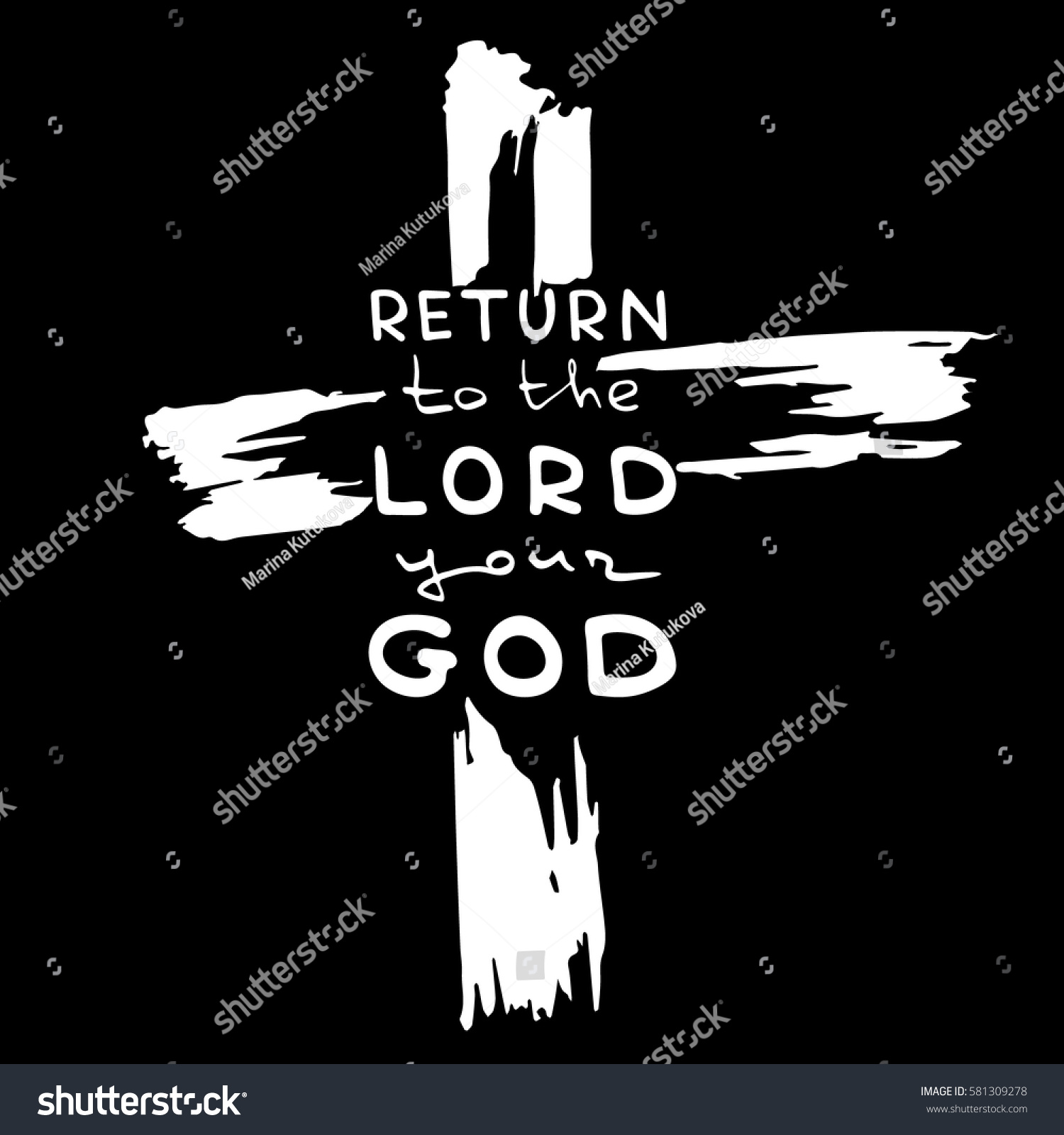 Abstract Cross Handwritten Text Return Lord Stock Vector (Royalty Free ...