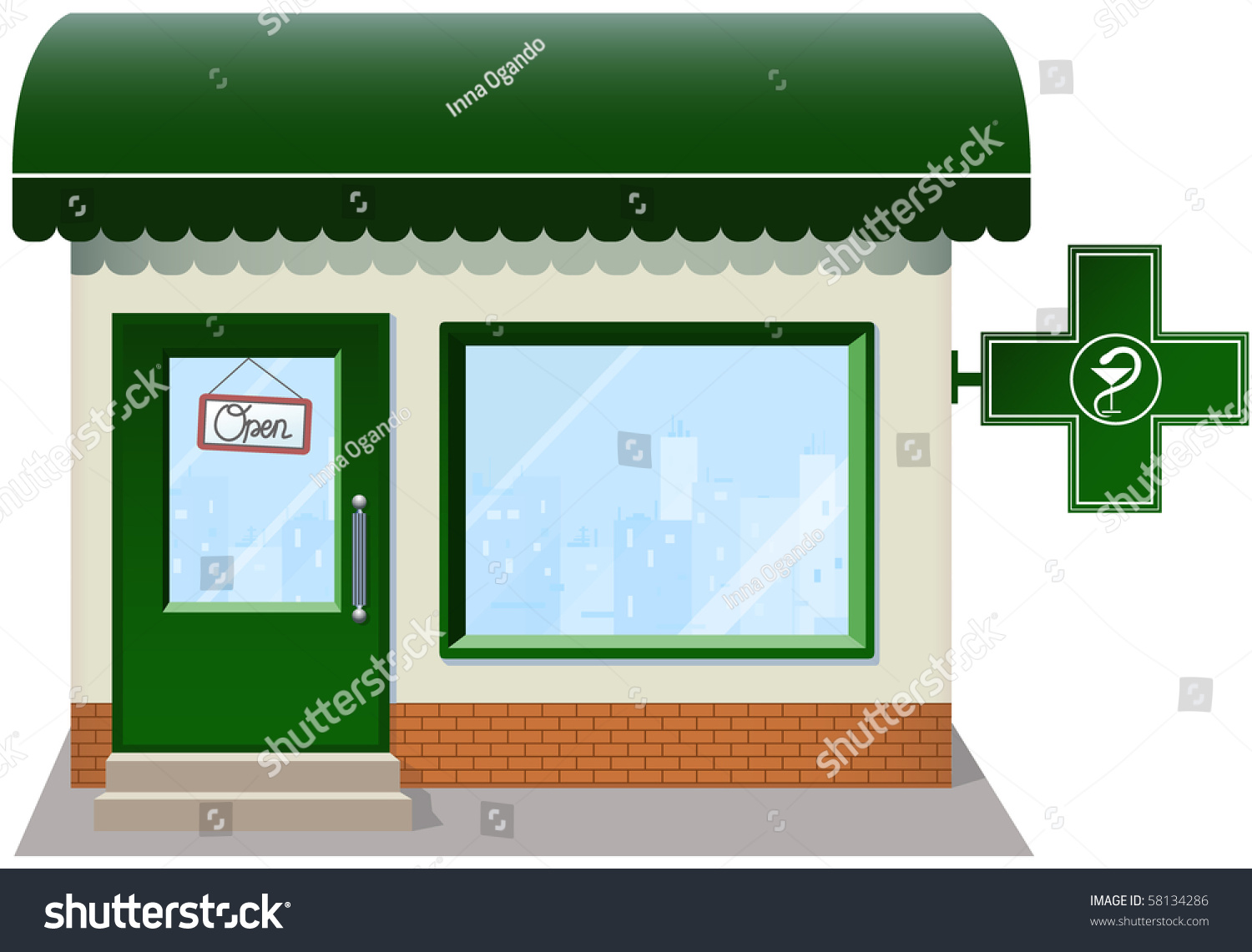 Иллюстрации здания аптеки для детей