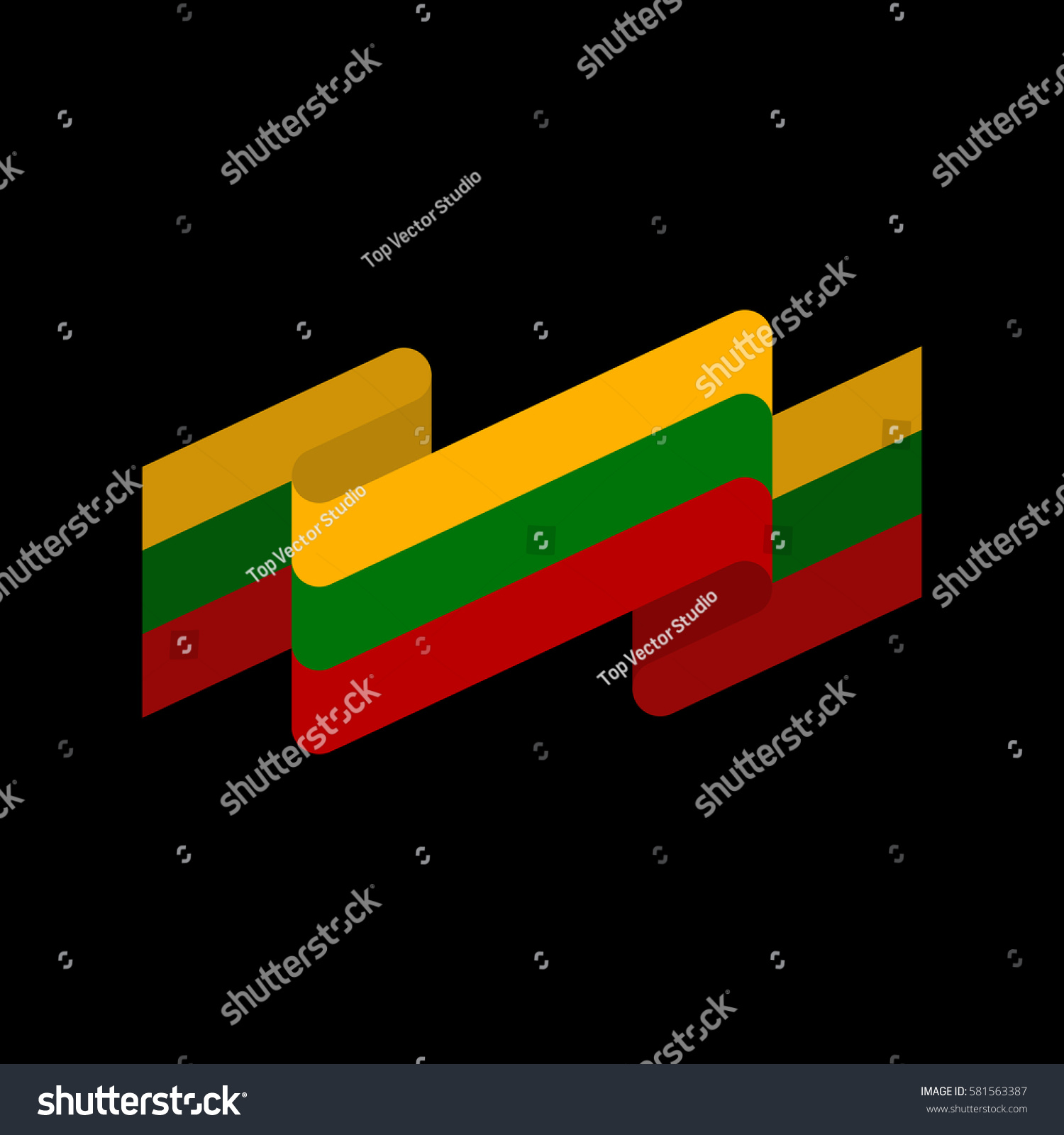 Lithuania Flag Ribbon Isolated Lithuanian Ribbon Stock Vector Royalty Free 581563387 4555