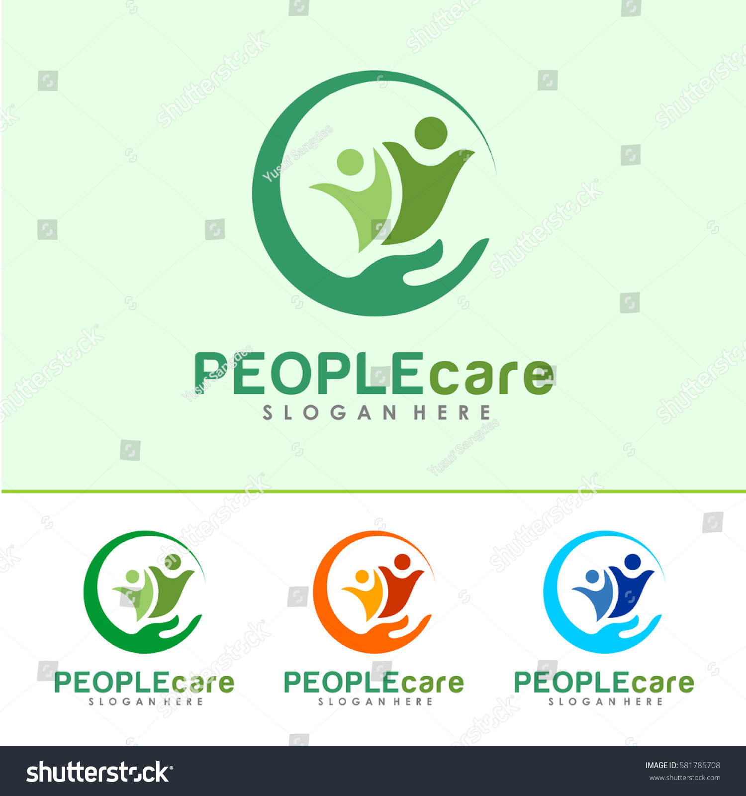 Hand People Logo Icon Sign Vector Stock Vector (Royalty Free) 581785708 ...