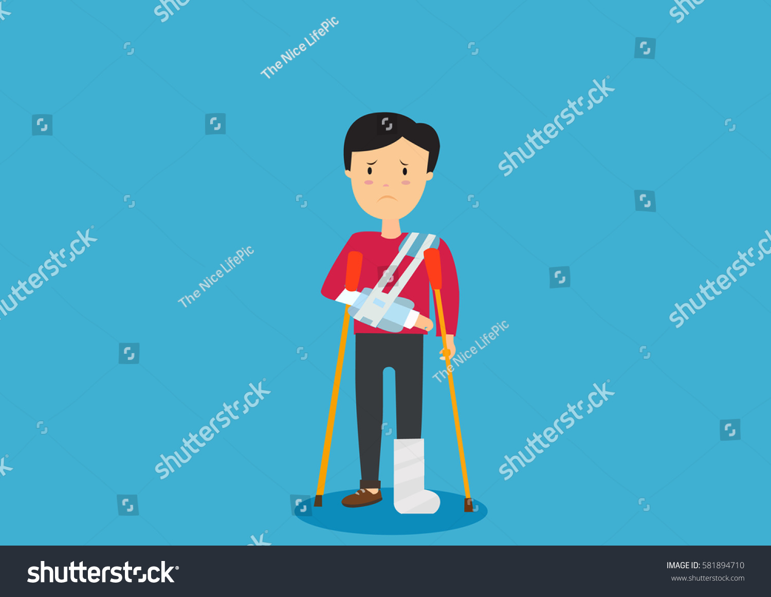 Boy Broken Arm Leg Stock Vector Royalty Free 581894710 Shutterstock 4606