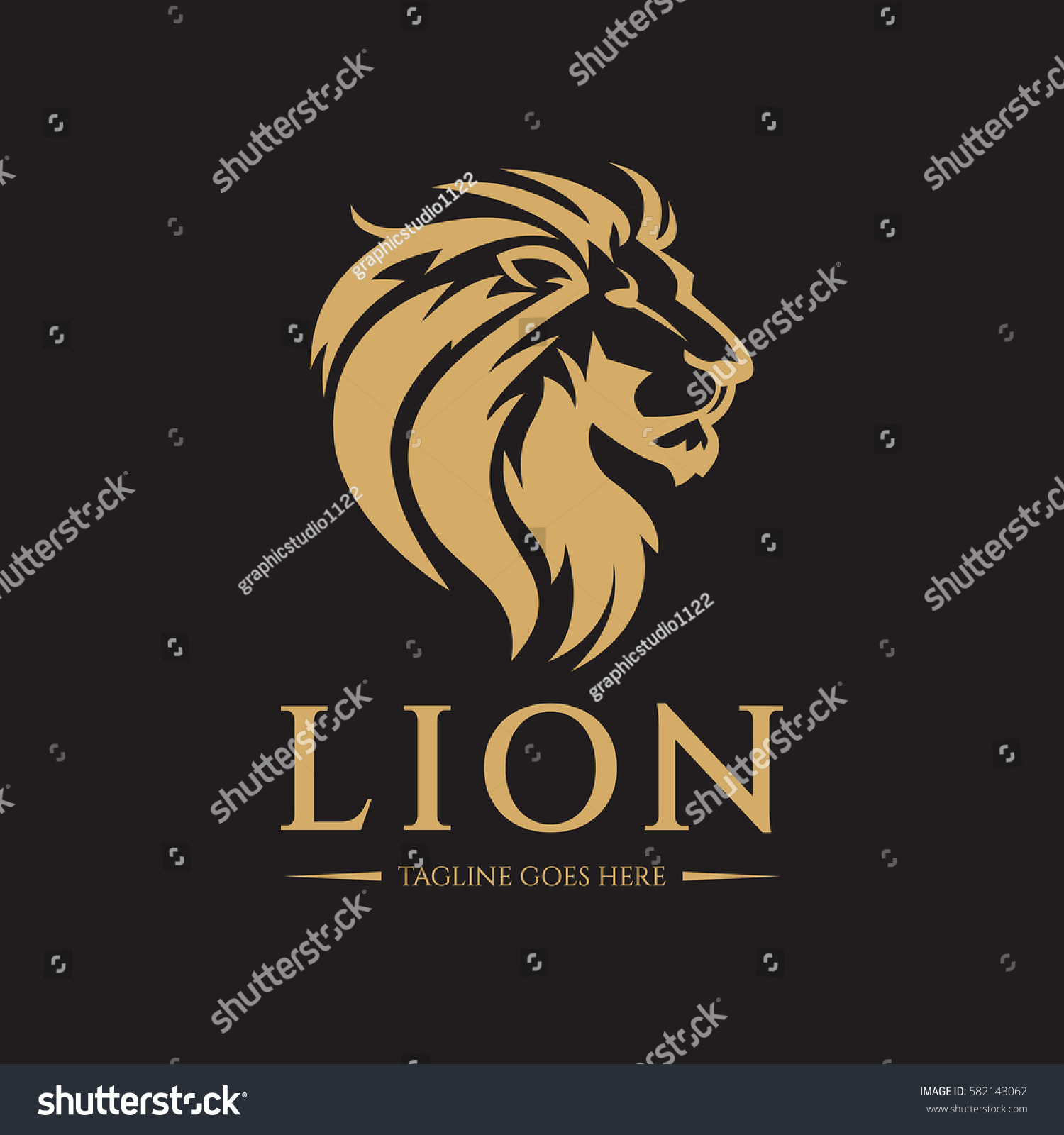 Lion Logo Design Template Lion Head Stock Vector (Royalty Free ...