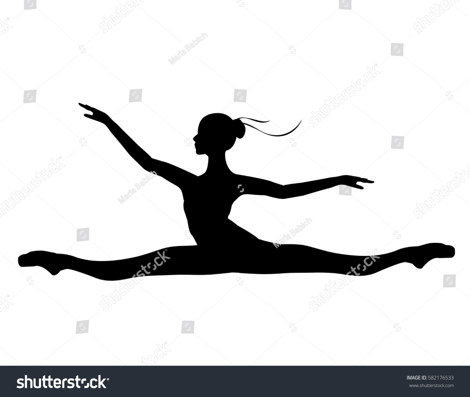 Silhouette Ballerina On White Background Vector Stock Vector (Royalty ...