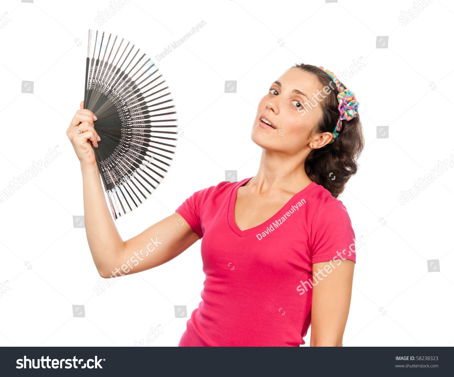 Pretty Girl Fanning Herself Stock Photo 58238323 | Shutterstock