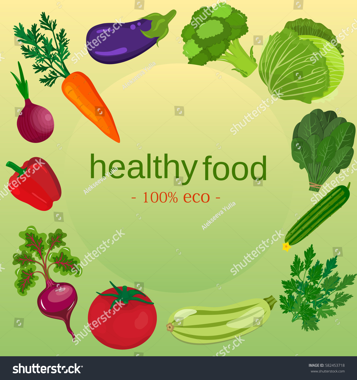 Eco Food Menu Background Fresh Organic Stock Illustration 582453718 ...