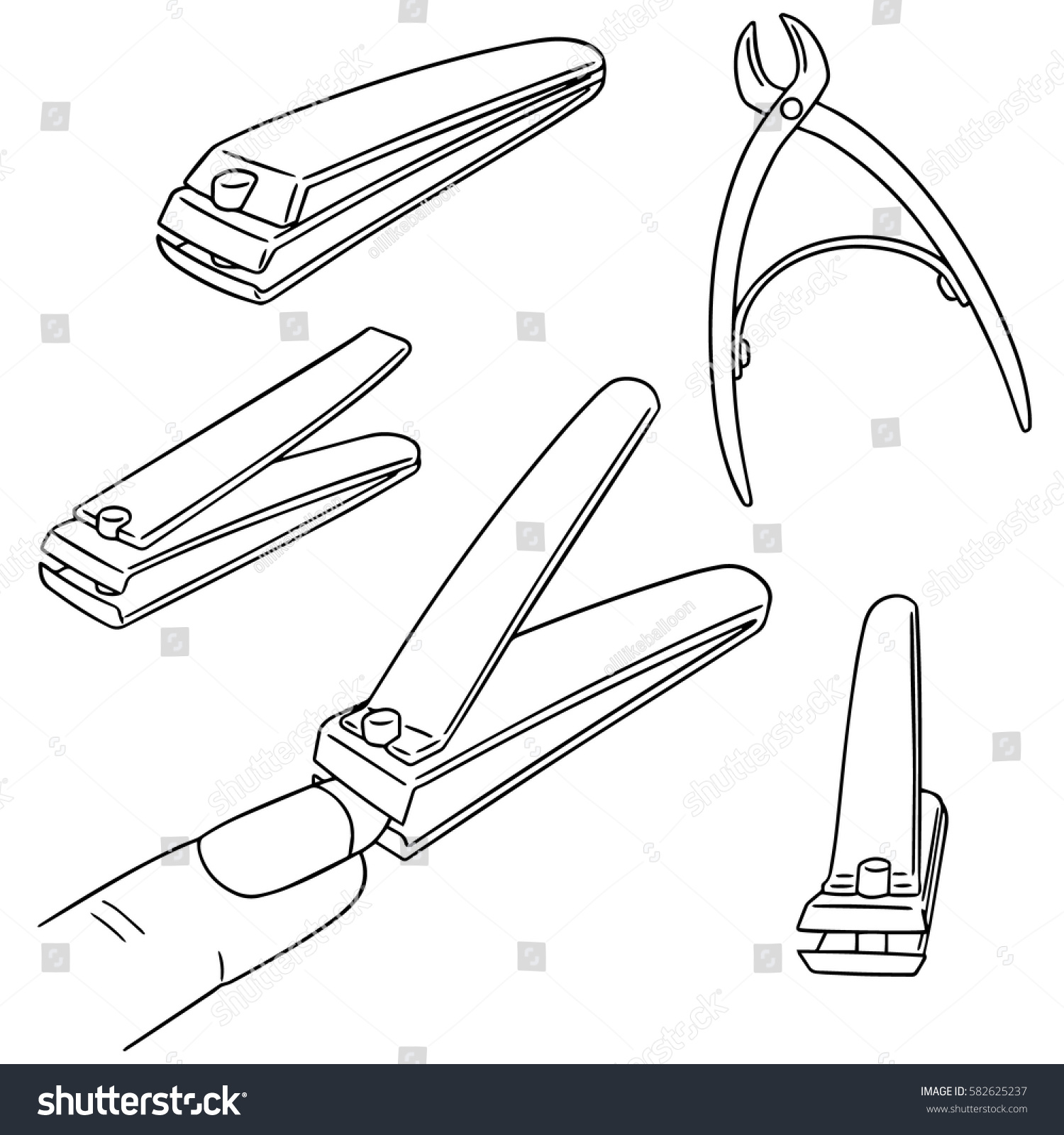 Vector Set Nail Clipper Stock Vector (royalty Free) 582625237 