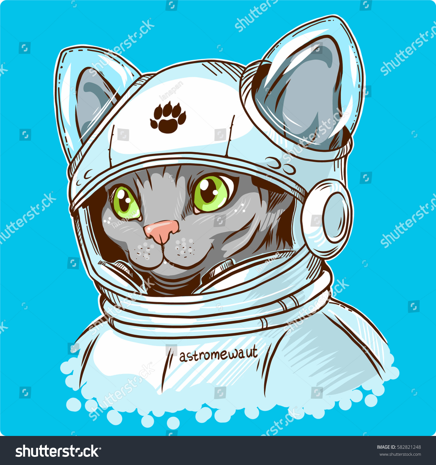 Кот космонавт мультяшный