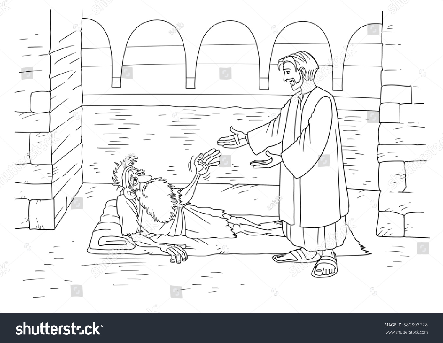 coloring pages pool of bethesda