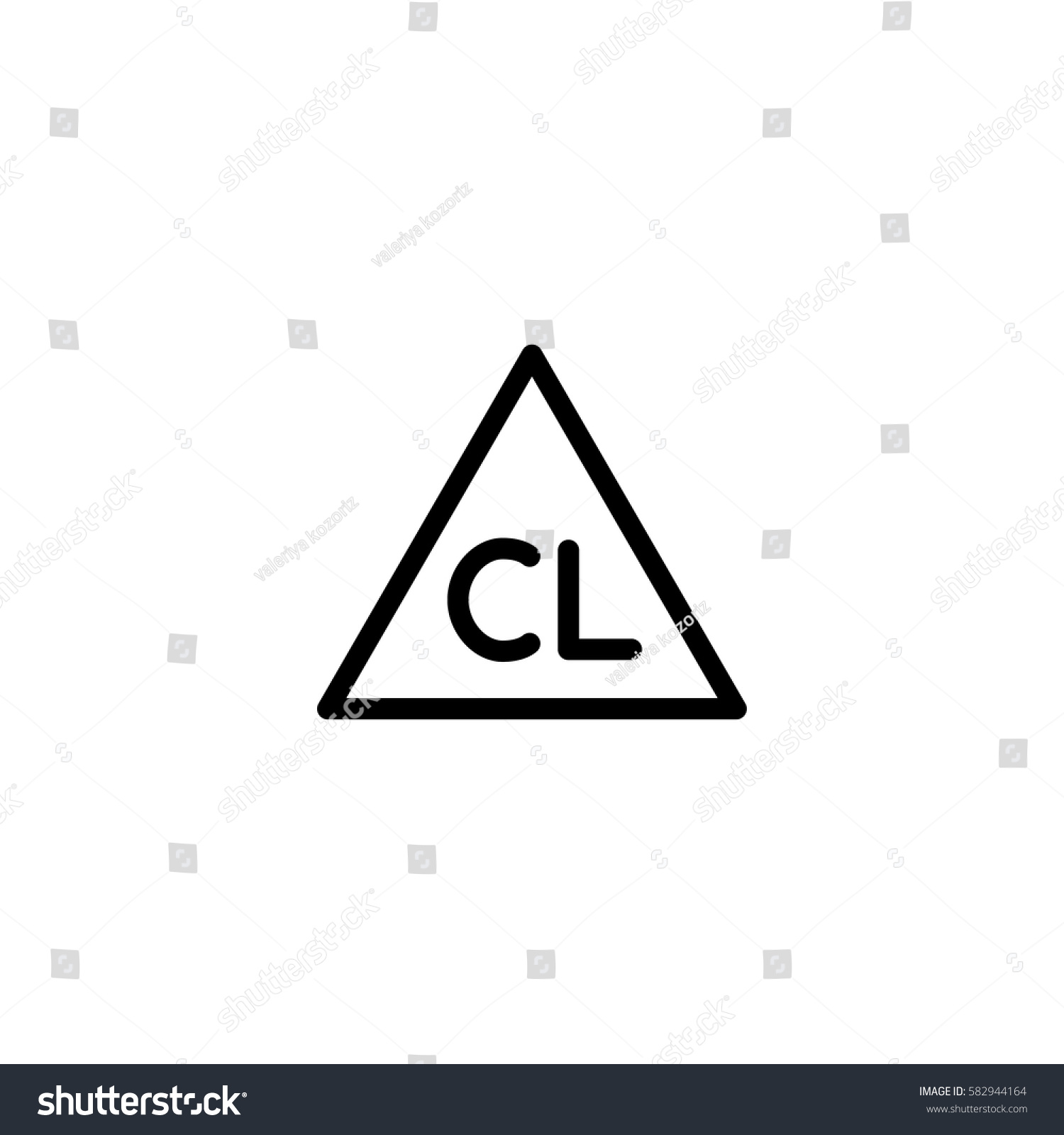 Chlorine Bleach Washing Laundry Symbol Line Stock Vector (Royalty Free ...