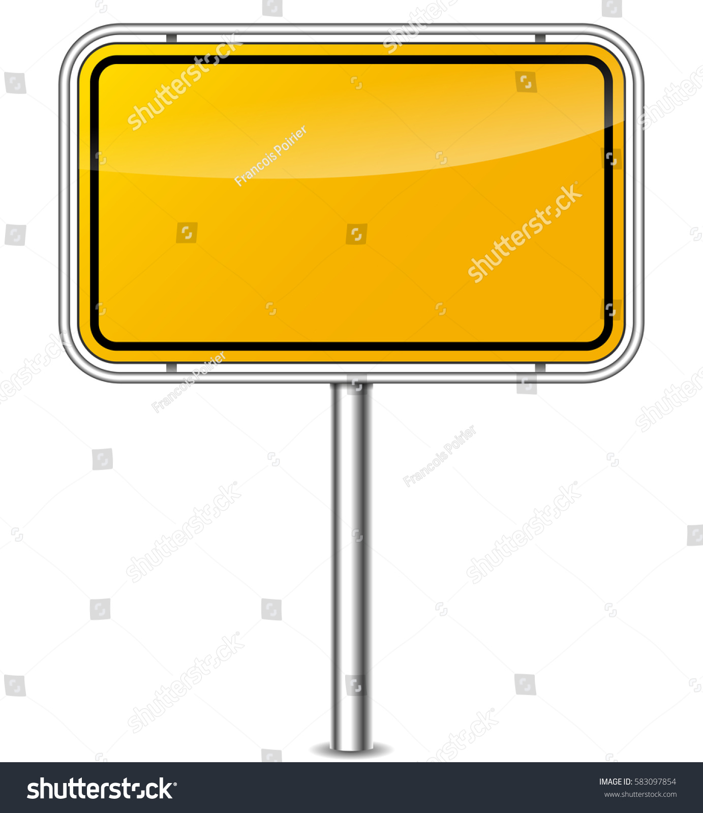 Illustration Yellow Sign Board On White Stock Vector (Royalty Free ...