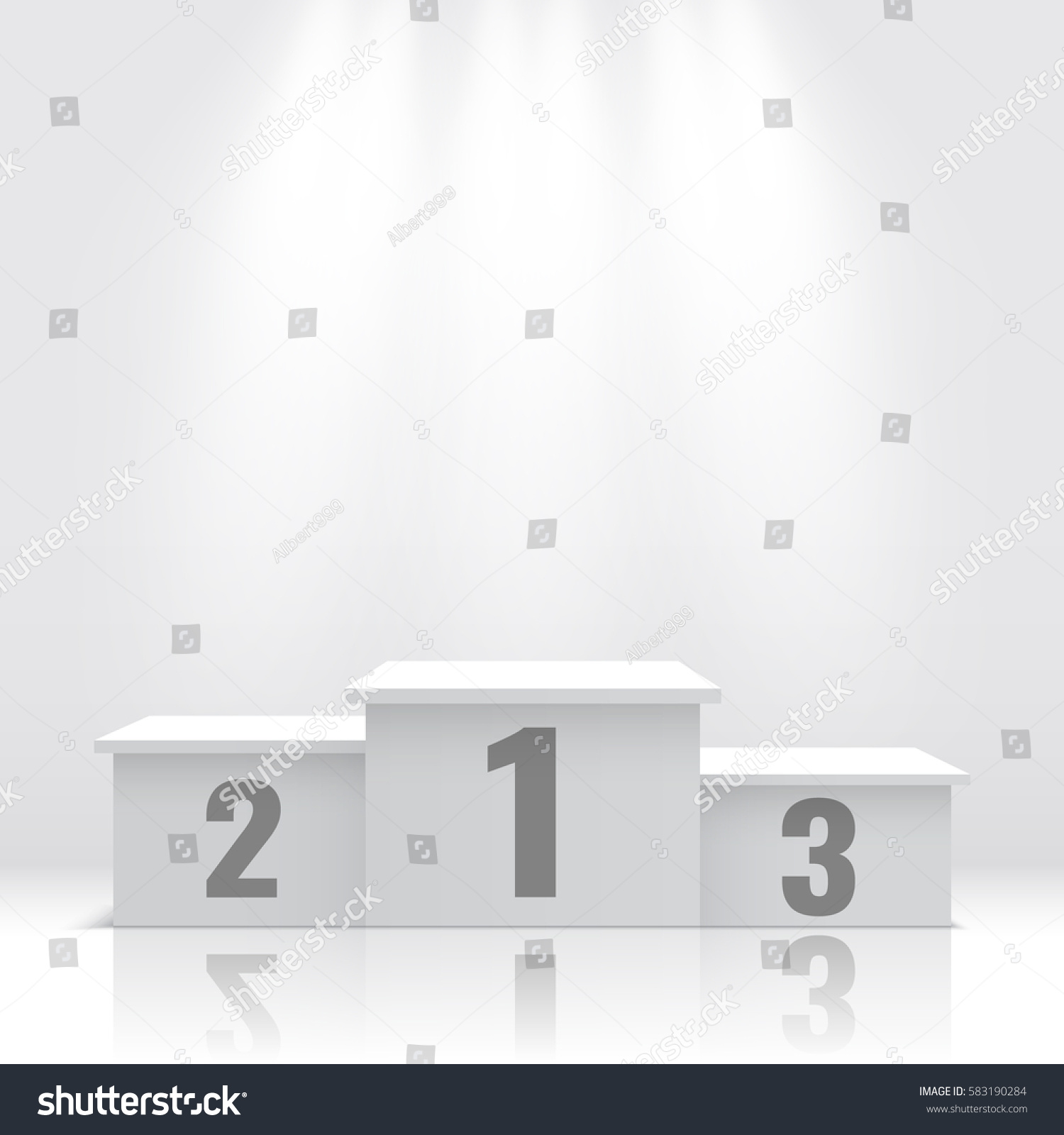 White Winners Podium Pedestal Vector Illustration Stock Vector (Royalty ...