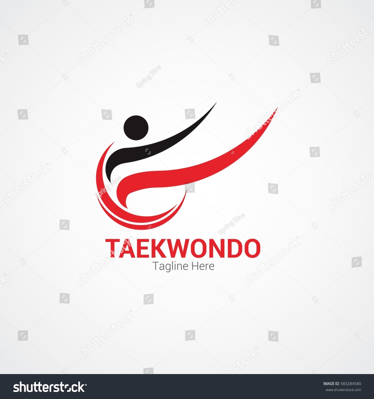 Taekwondo Logo Design Template Vector Illustration Stock Vector ...