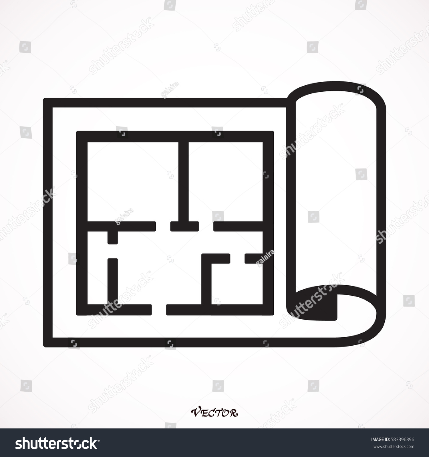 Floor Plan Icon Vector Stock Vector (Royalty Free) 583396396 | Shutterstock