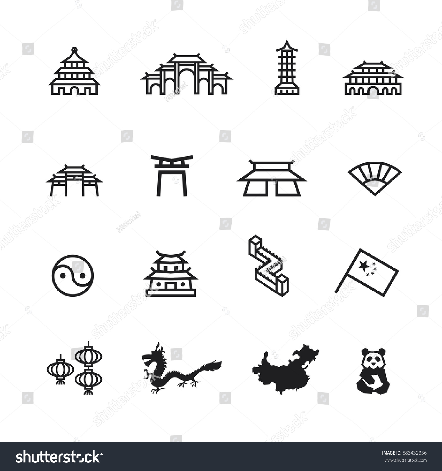 China Icons Setvector Stock Vector Royalty Free 583432336 Shutterstock 6312