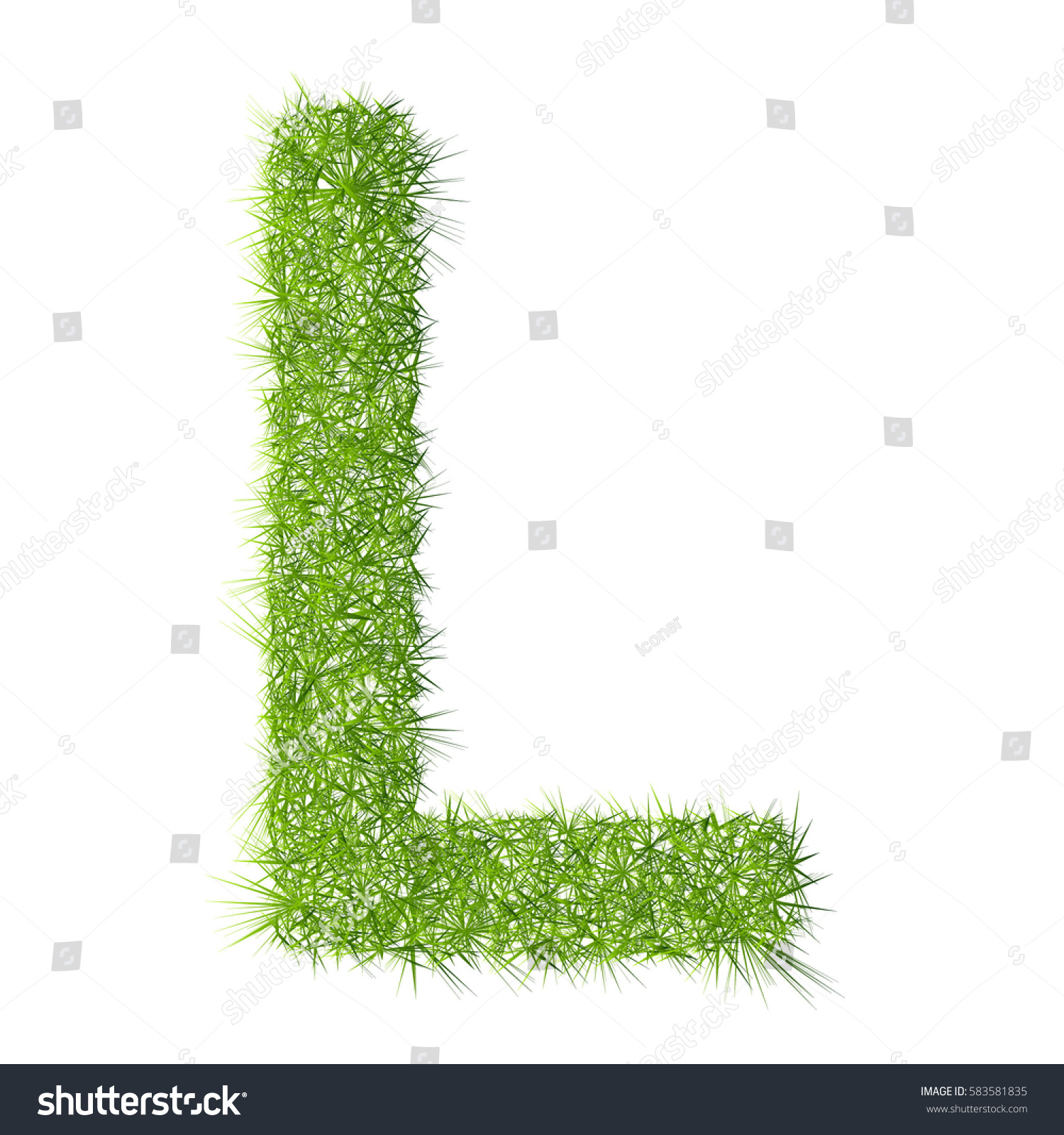 L Grass Letter On White Background Stock Illustration 583581835 ...