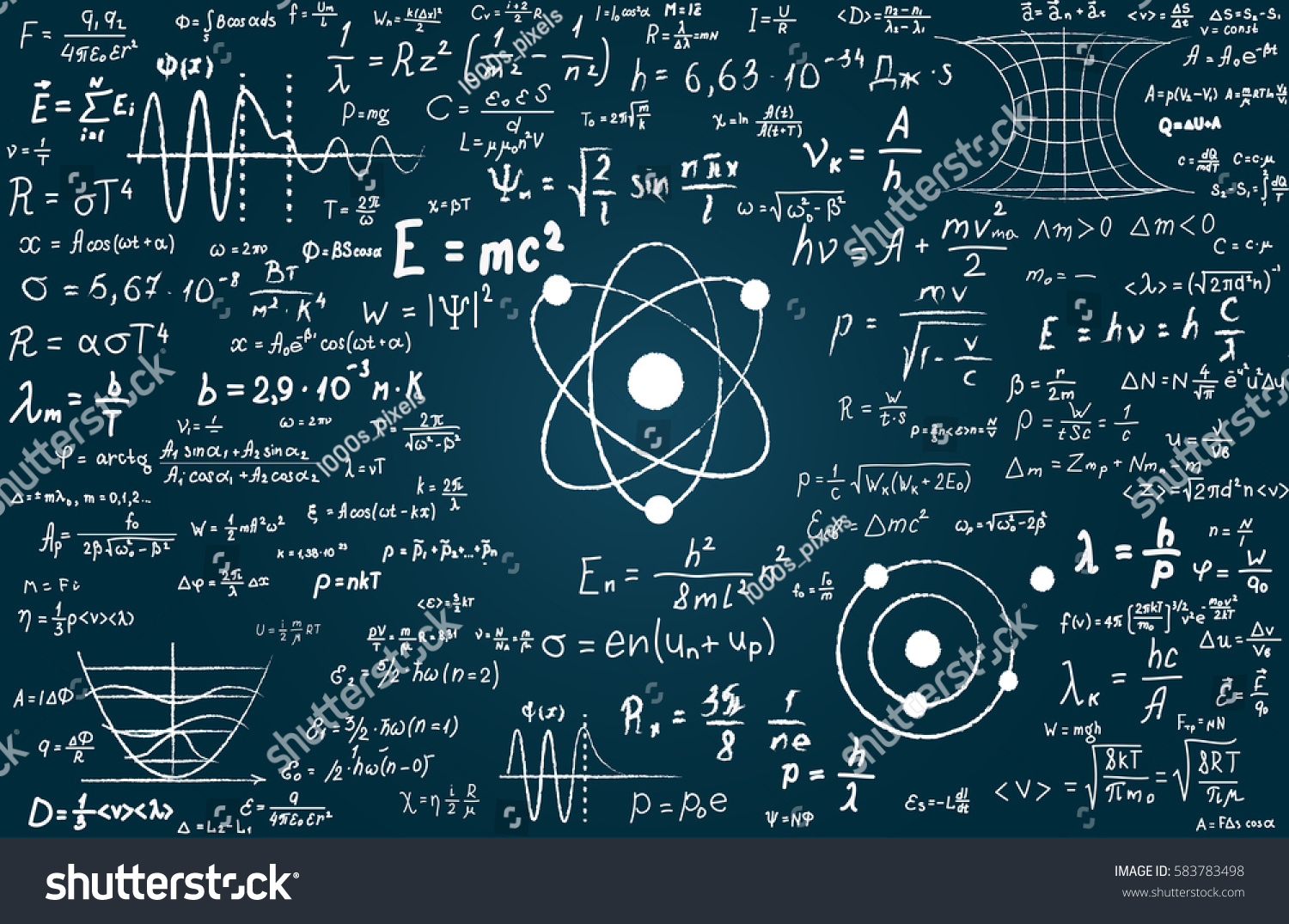 Chalkboard Inscribed Scientific Formulas Calculations Physics Stock Vector Royalty Free 6894