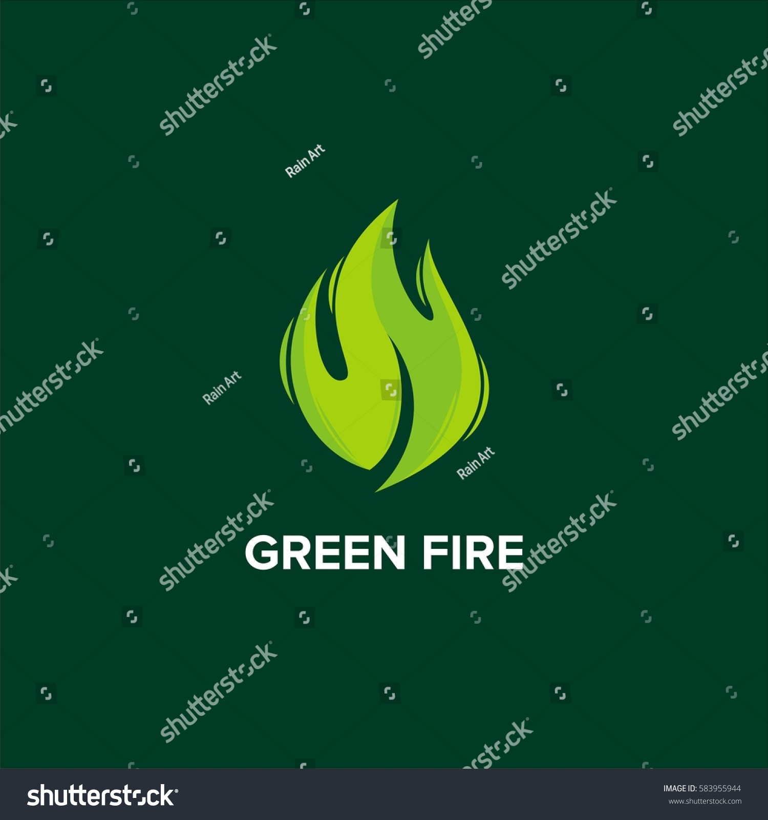 Green Fire Logo Vector Stock Vector (Royalty Free) 583955944 | Shutterstock