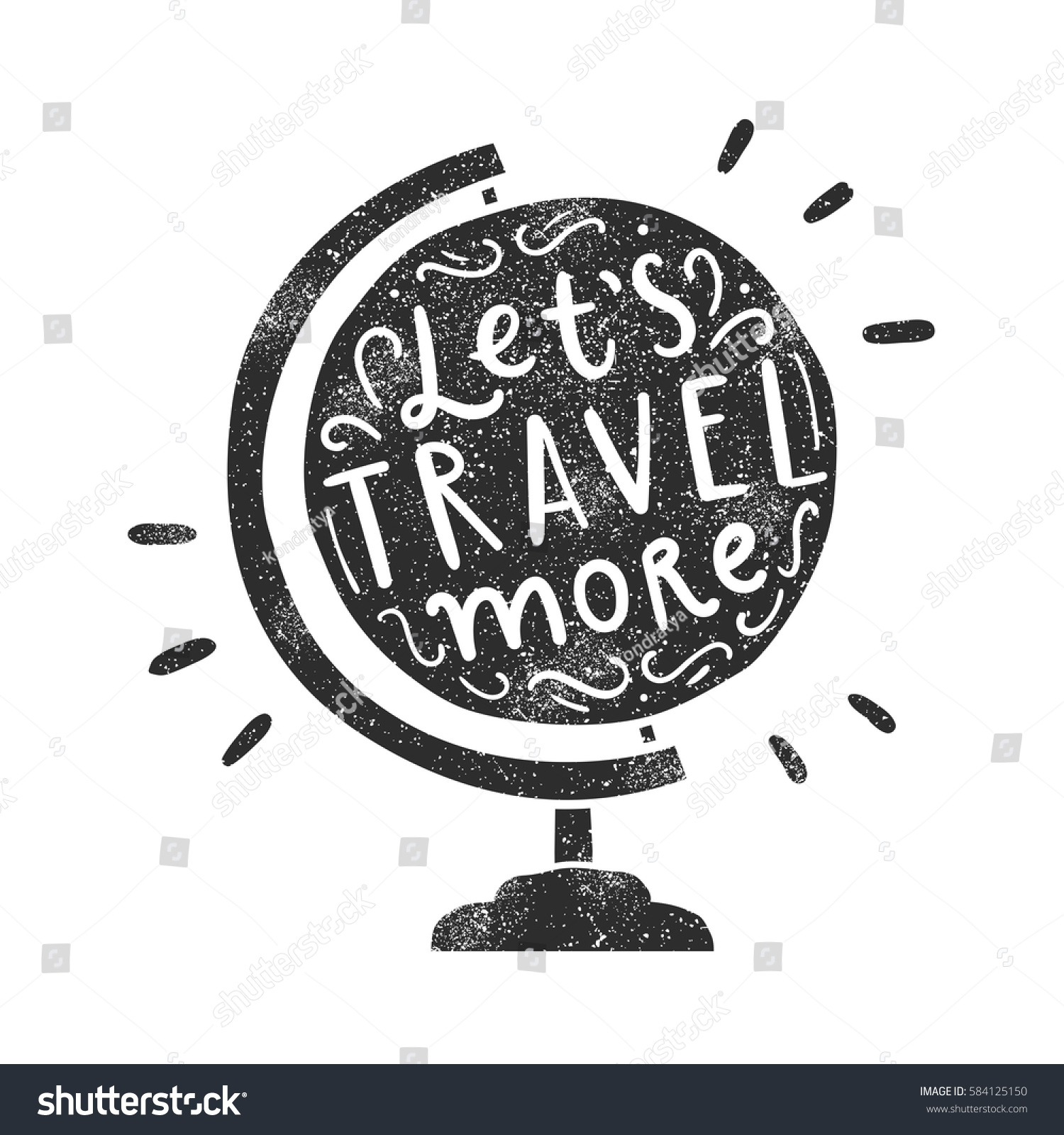 Lets Travel More Vector Hand Drawn Stock Vector Royalty Free