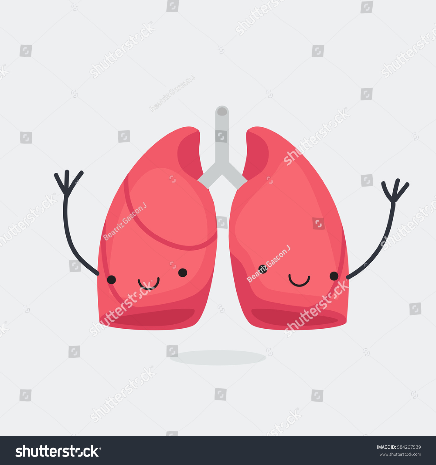 Happy Lungs Vector Illustration Stock Vector (Royalty Free) 584267539 ...