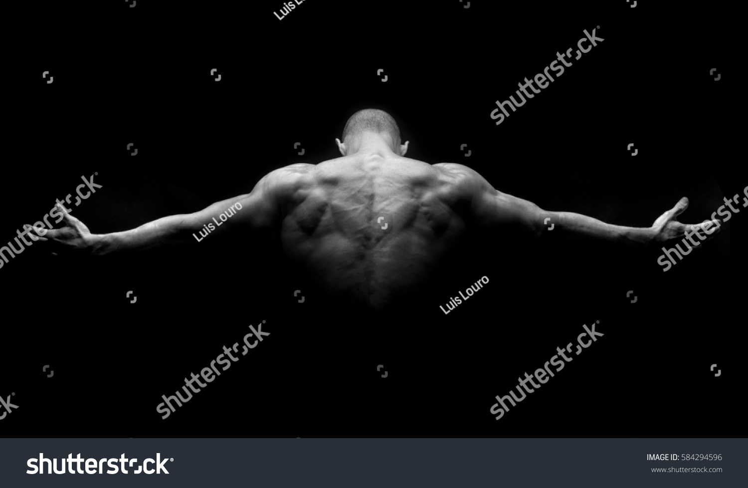 Muscular Mans Back Dark Background Stock Photo 584294596 | Shutterstock