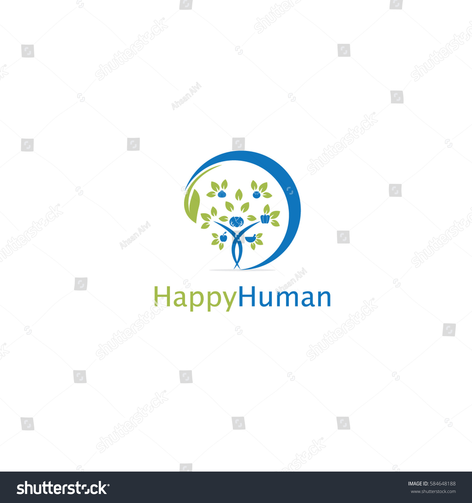 Human Tree Vector Logo Design Stock Vector (Royalty Free) 584648188 ...