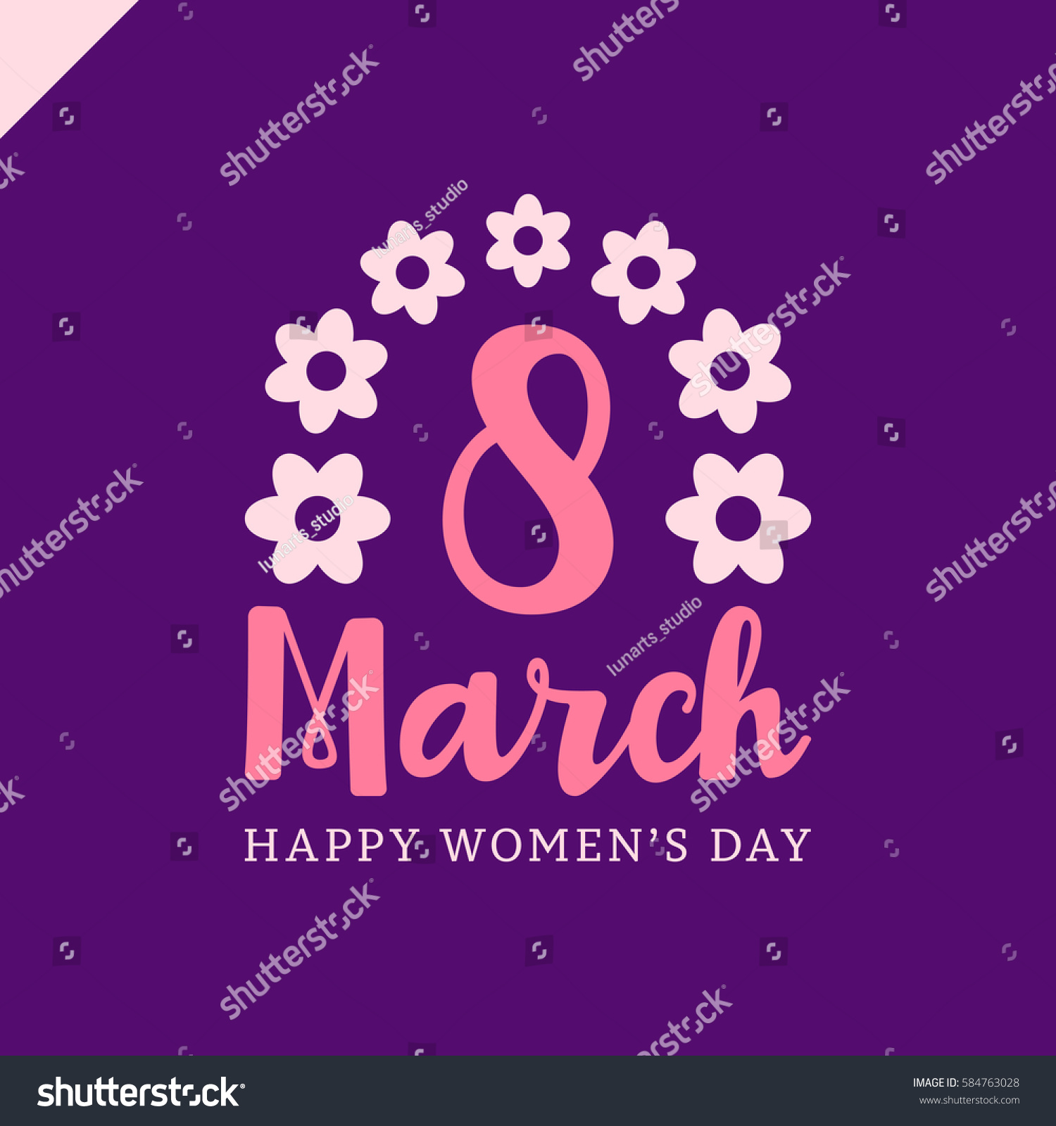 March 8 Happy Womans Day Lettering Stock Vector Royalty Free 584763028 Shutterstock 0614