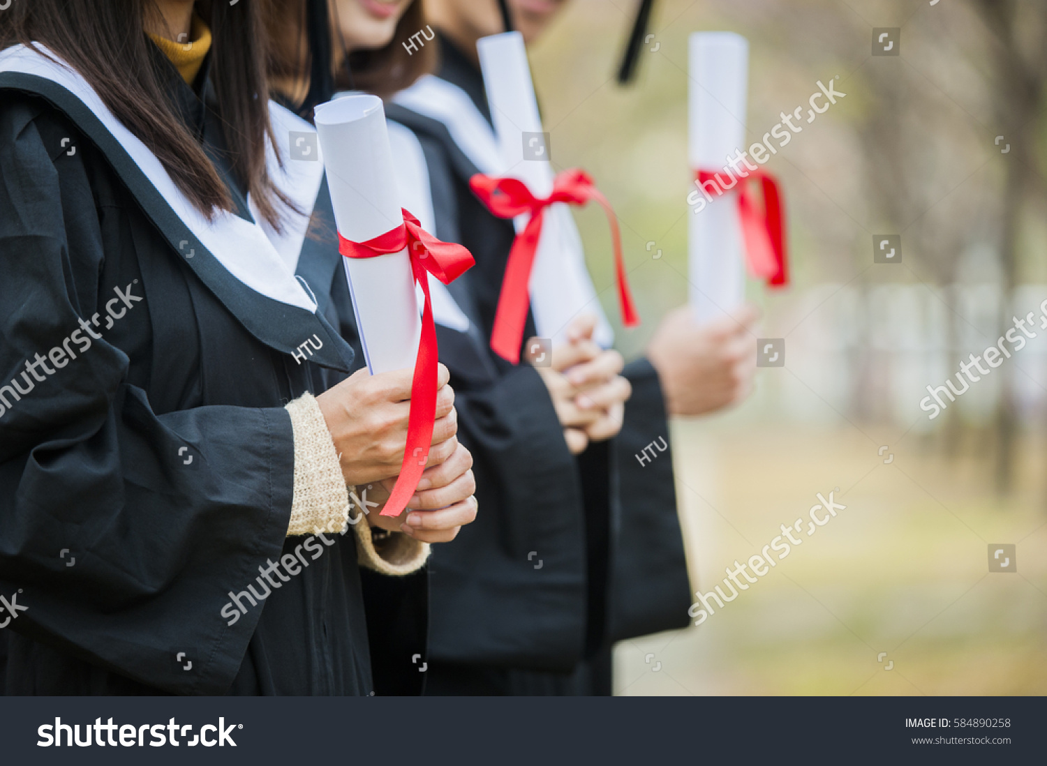 Group Successful Students On Their Graduation Stock Photo 584890258