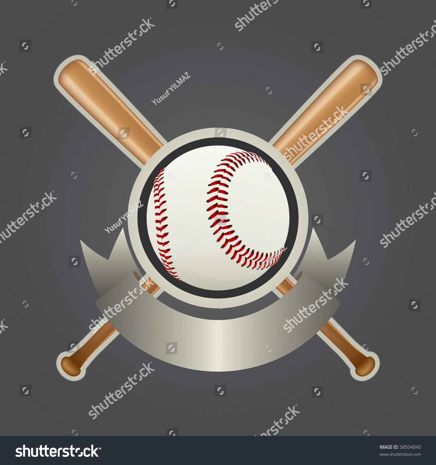 Realistic Baseball Design Element Vector Drawing Stock Vector (Royalty ...