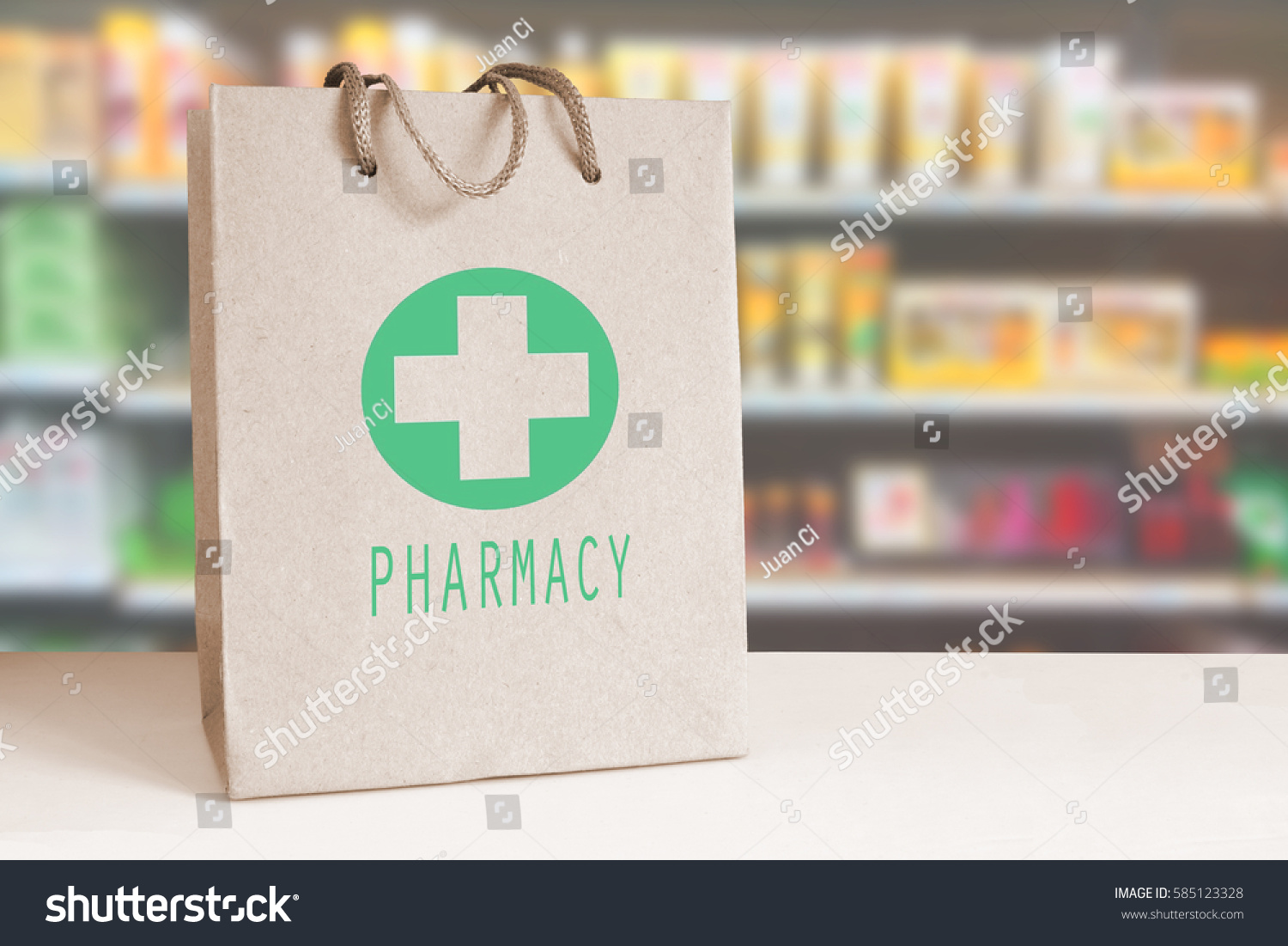 Recycled Paper Bag Green Pharmacy Logo Stock Photo 585123328 | Shutterstock