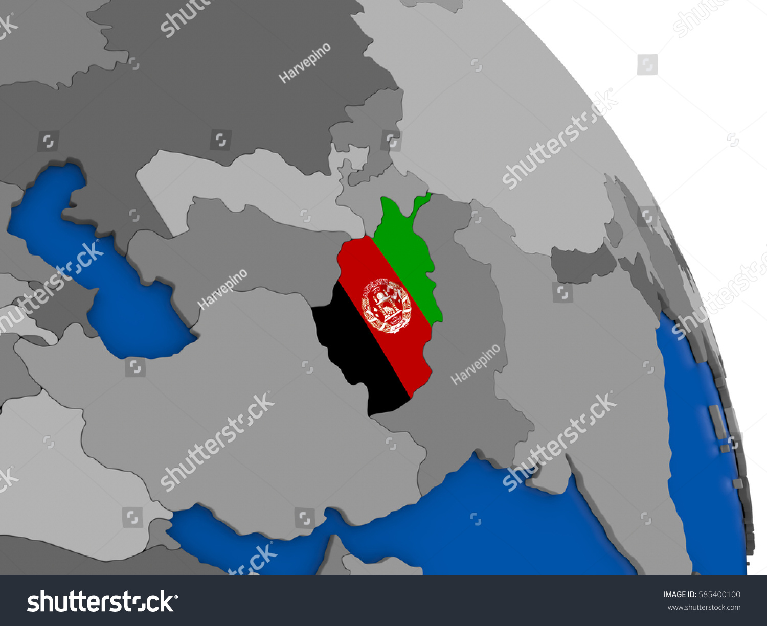 Political Map Afghanistan National Flag Symbol Stock Illustration ...