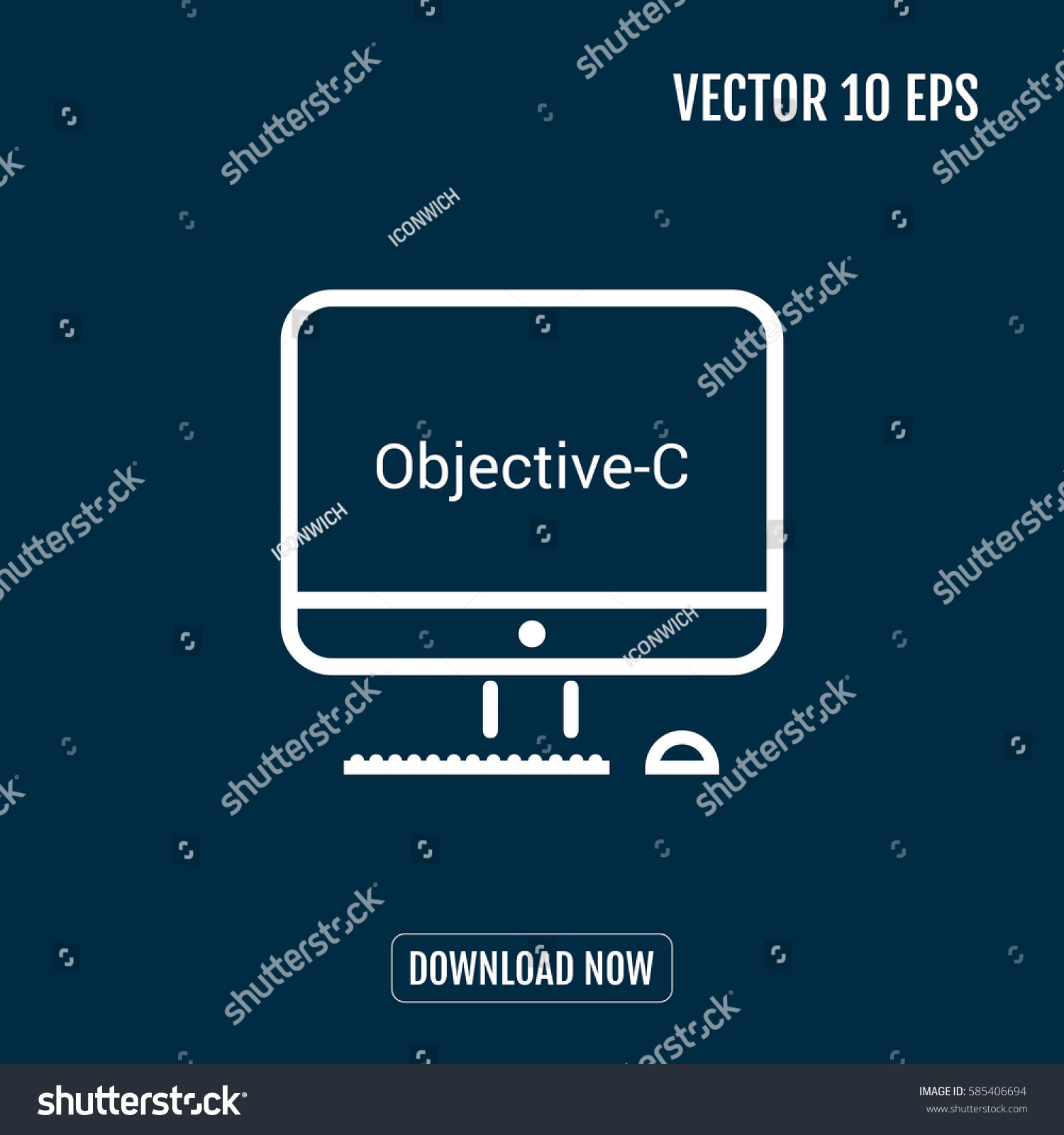 Mono Lines Simple Display Objectivec Programming Stock Vector (Royalty ...
