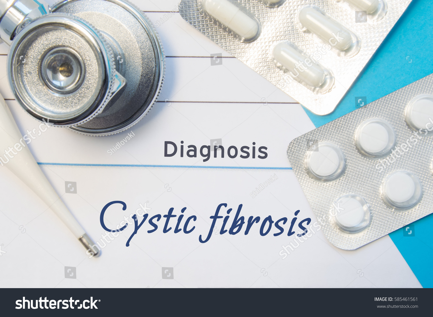 Diagnosis Cystic Fibrosis Doctors Stethoscope Electronic Stock Photo ...