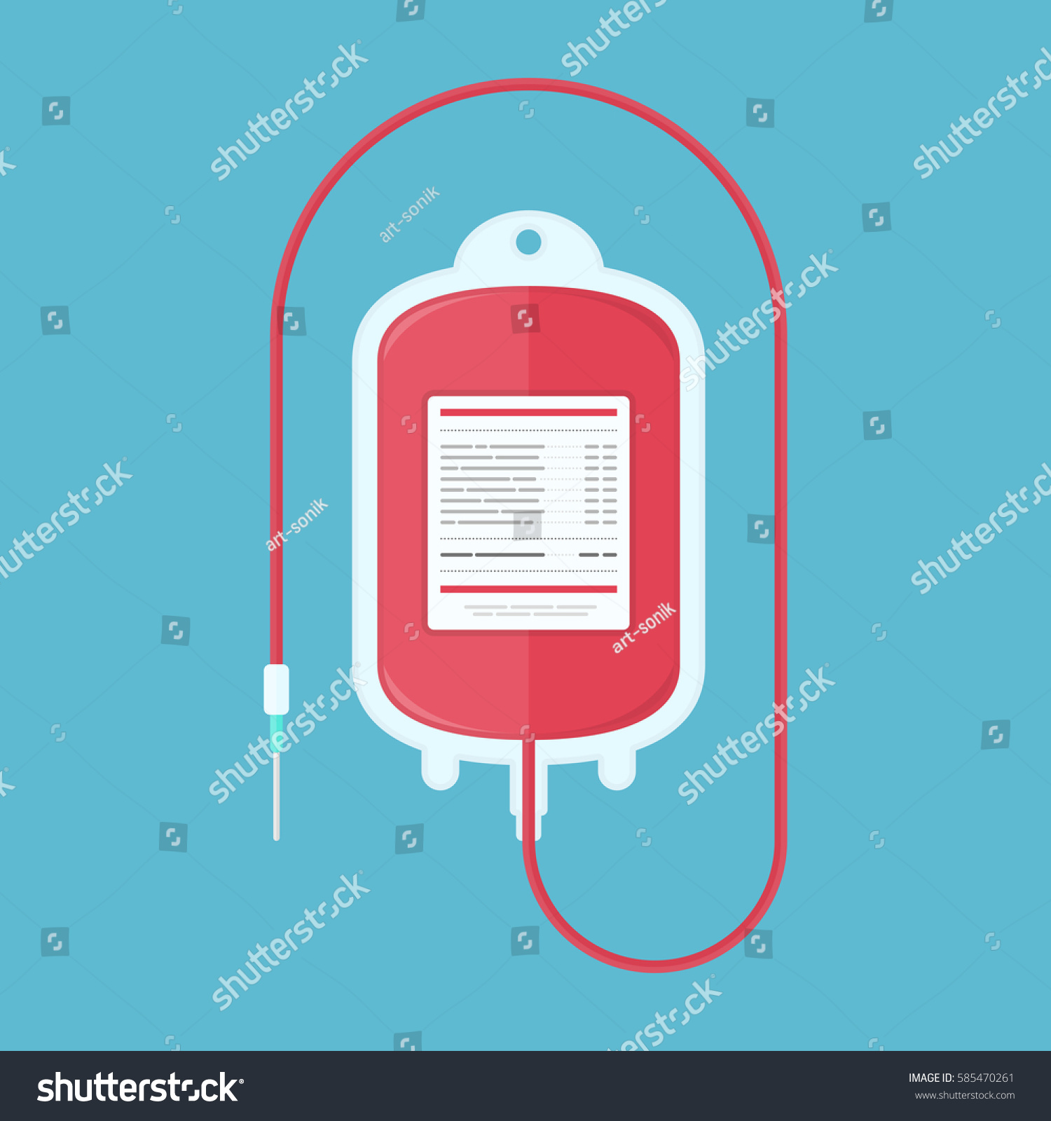 Blood Donation Plastic Bag Tube Flat Stock Vector (Royalty Free ...