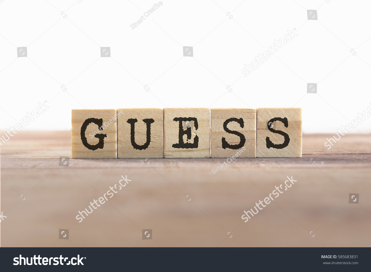 Guess Word Written Wooden Cube Stock Photo 585683831 | Shutterstock