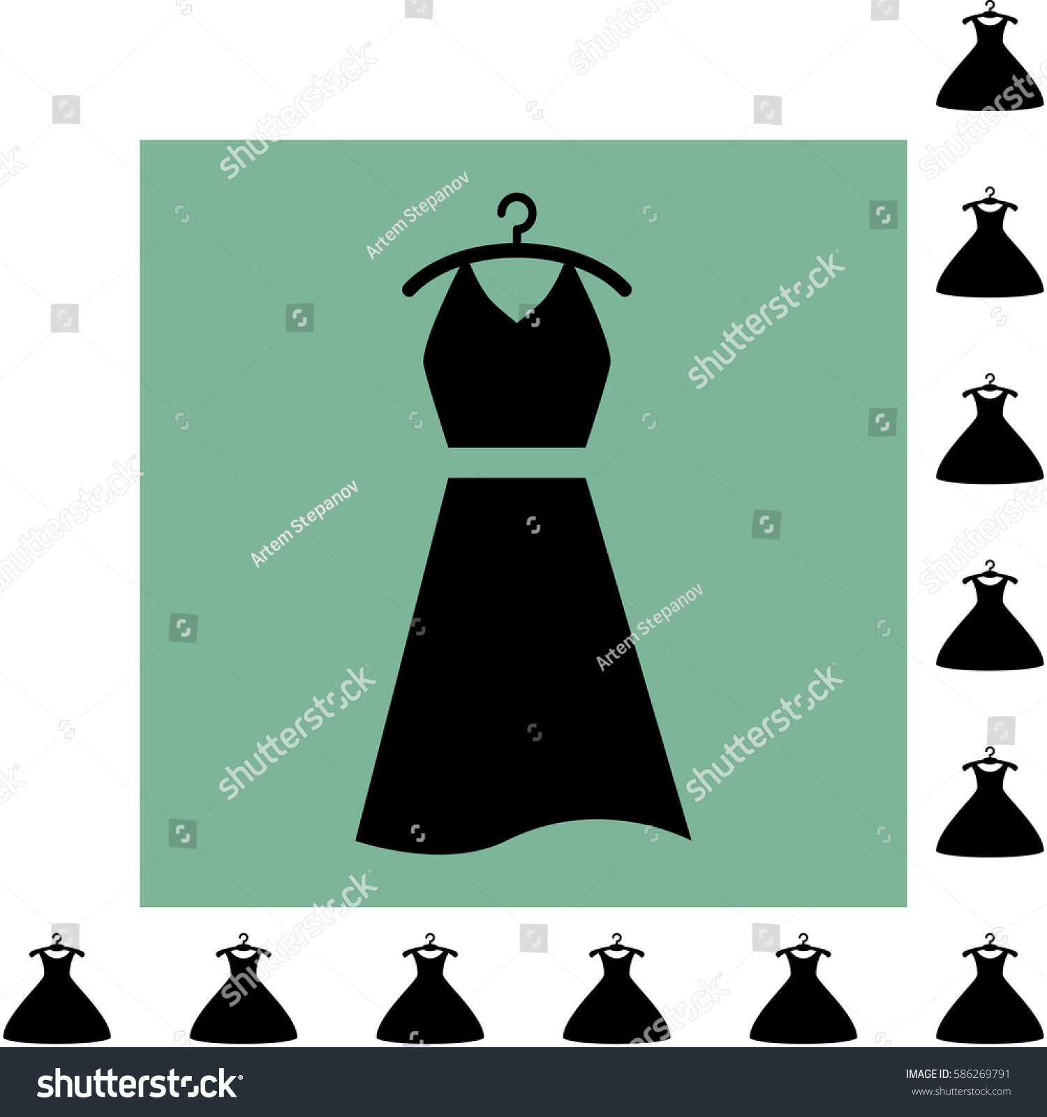 Party Fashion Dress Icon Silhouette Clothes Stock Vector (Royalty Free ...