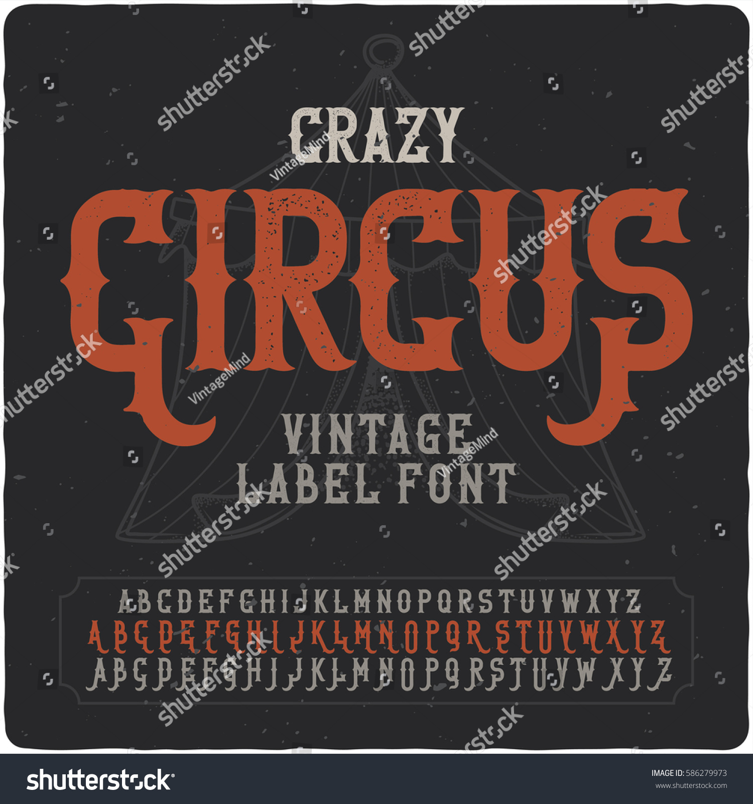 Vintage Label Font Named Crazy Circus Stock Vector (Royalty Free ...