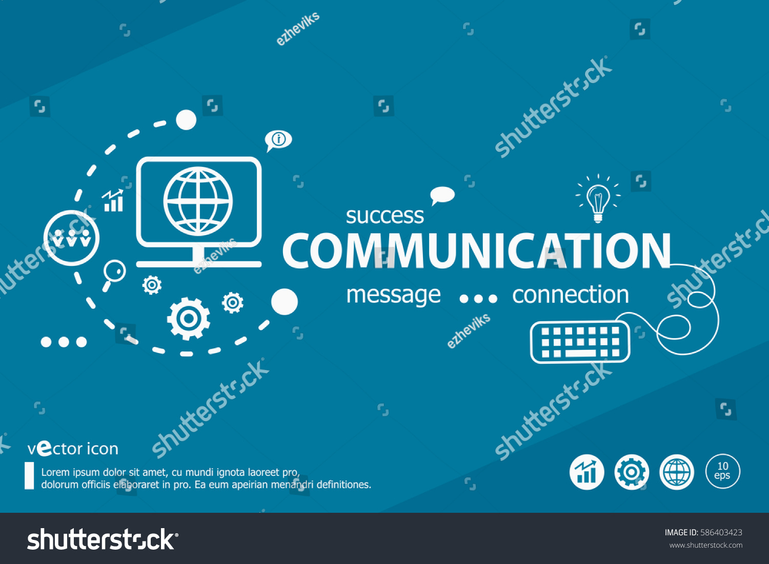 vektor-stok-communication-related-words-marketing-concept-infographic