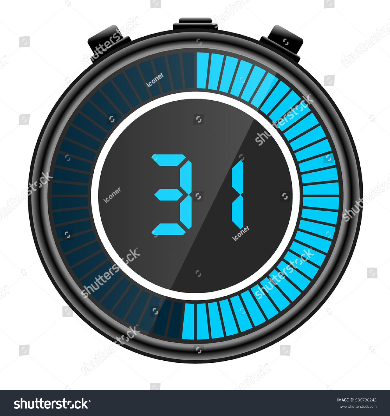 Blue Electronic Digital Stopwatch Illustration Showing Stock ...