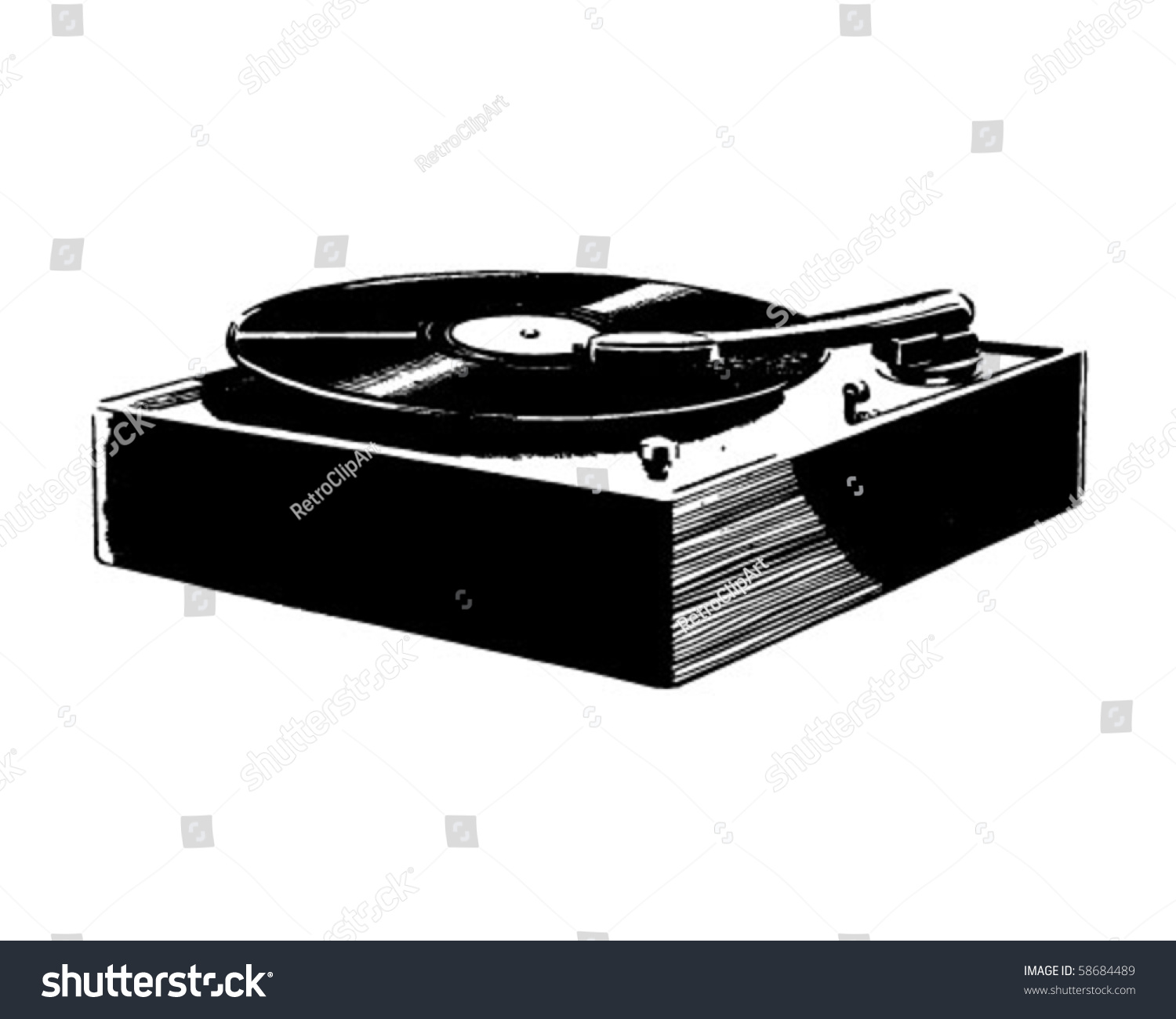 Record Player Retro Clip Art Stok Vektör (Telifsiz) 58684489.